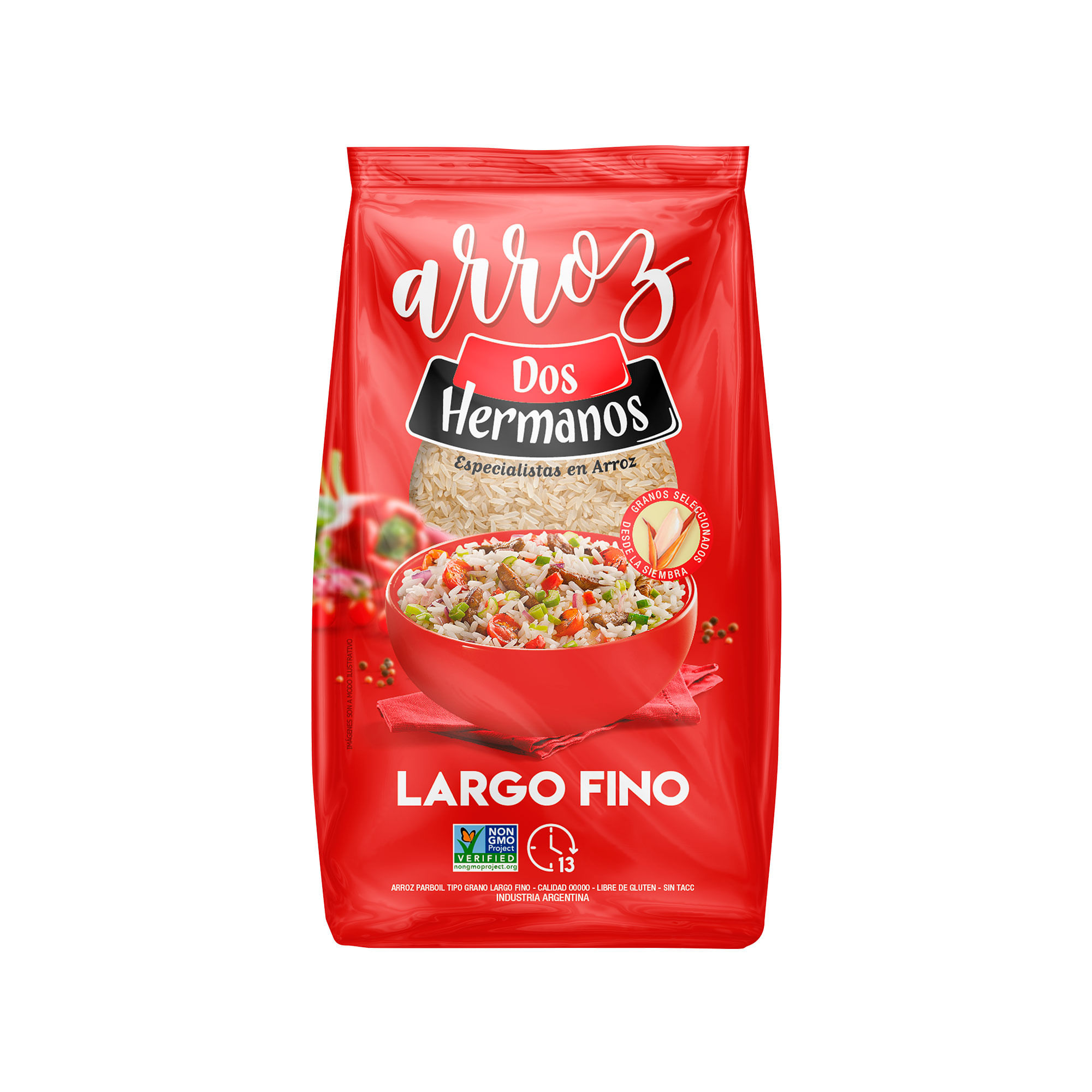 Arroz largo fino 00000 Dos Hermanos bolsa 1 kg.