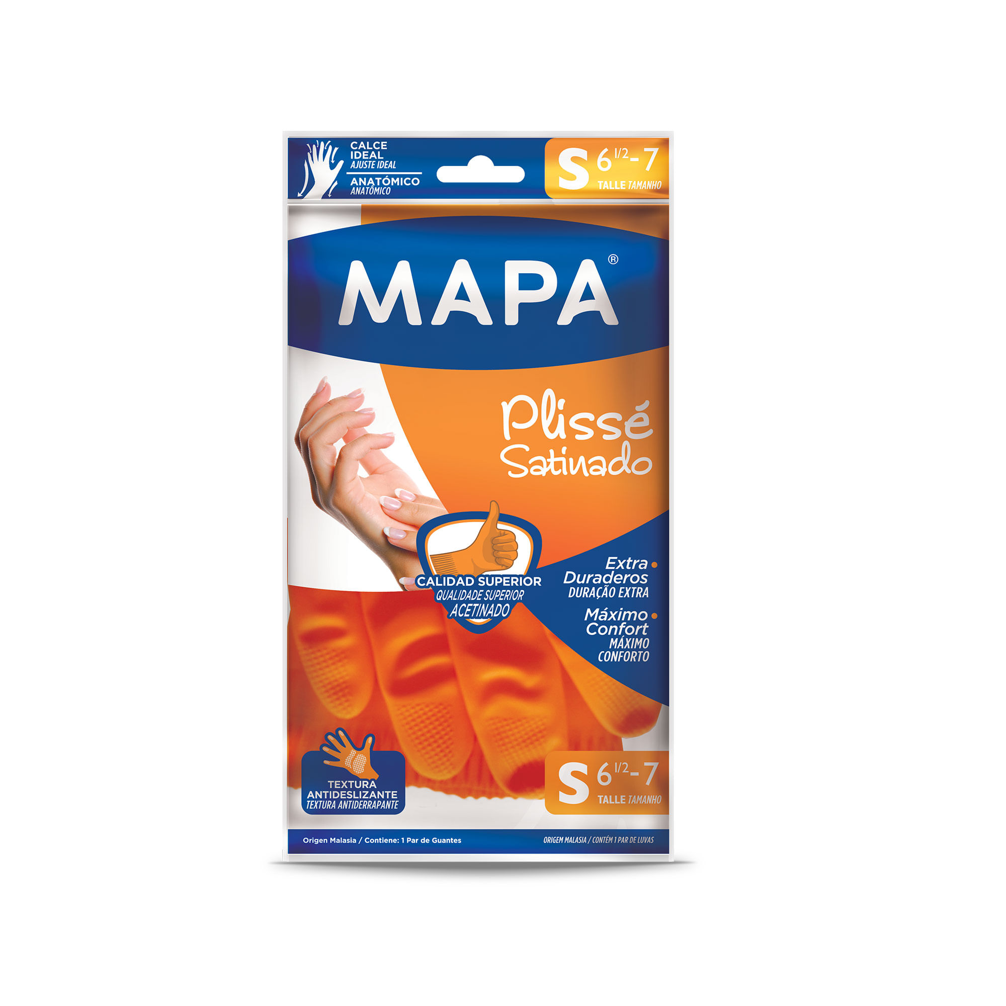 Guante Plisse Satinado S Mapa 1 Un