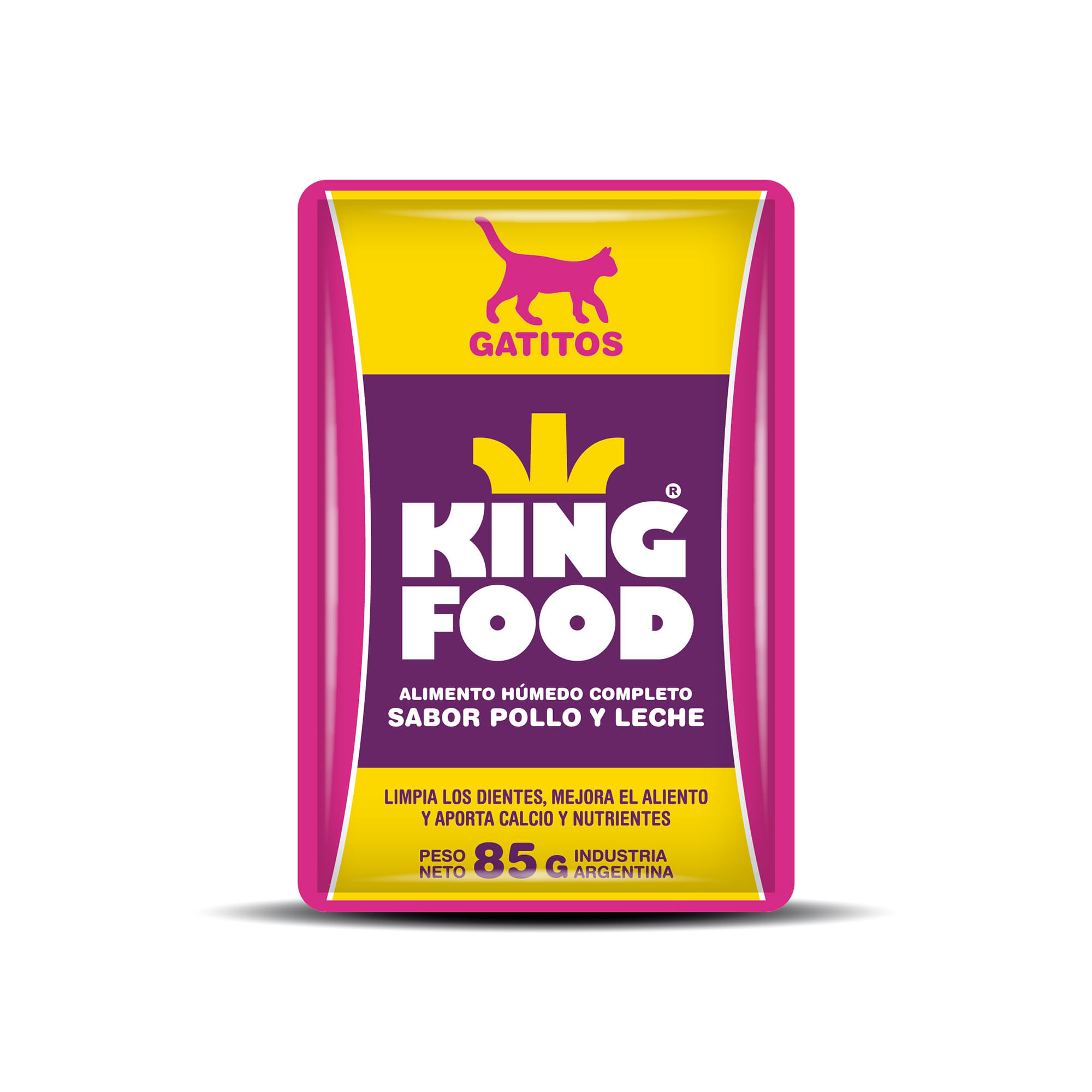 Alimento Para Gato Húmedo King Food Gatito Pollo Y Leche Pouch 85gr