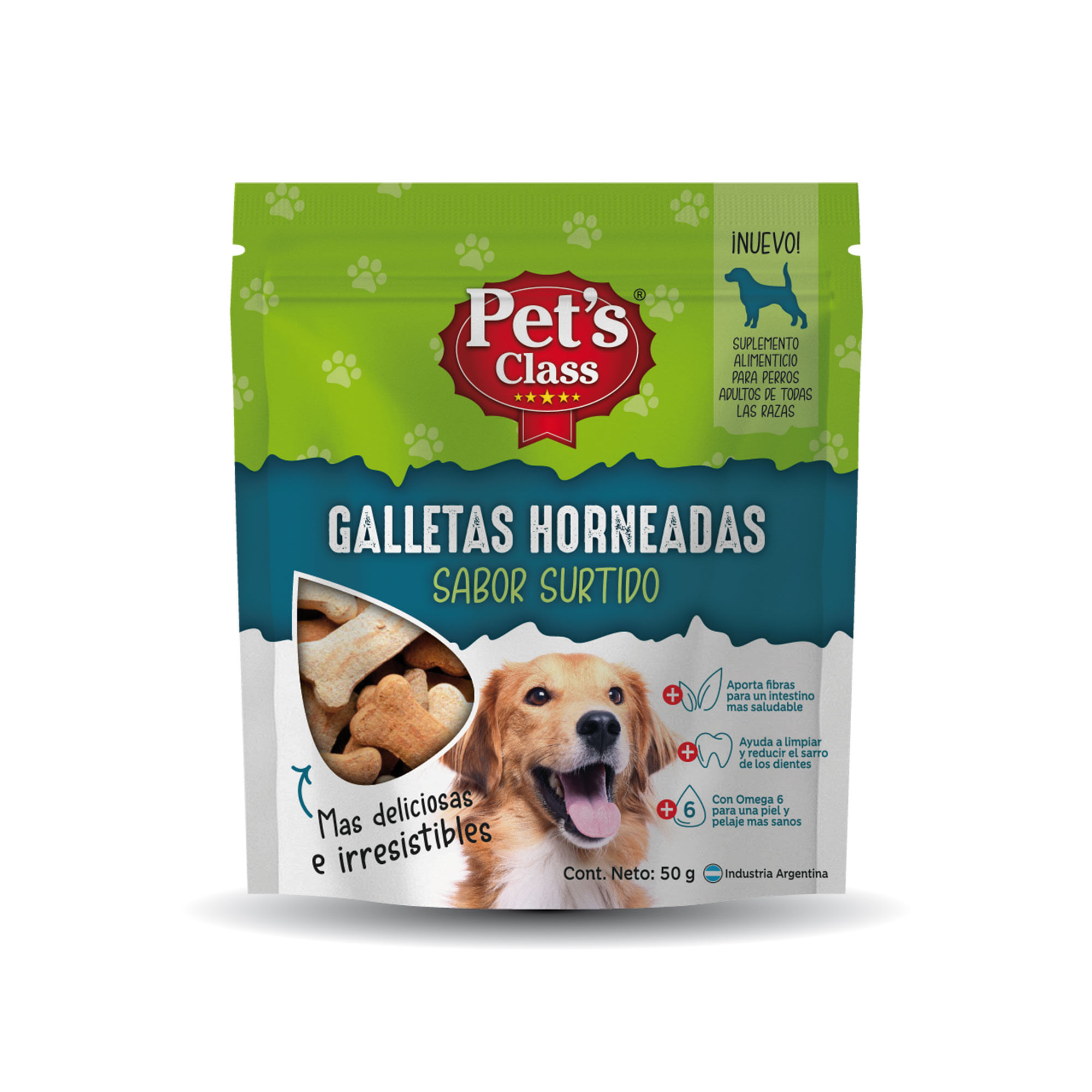 Galletas Horneadas Para Perros Adultos Pets Class Sabor Surtido 50 G