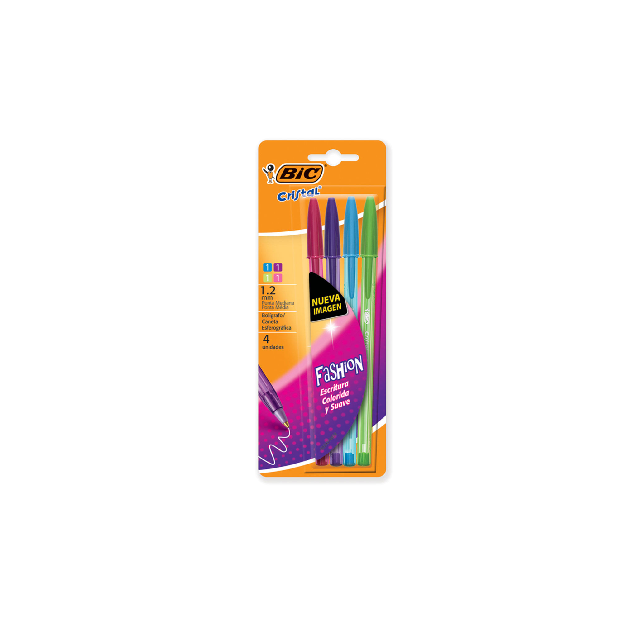 Boligrafo Bic x 4 cristal fashion