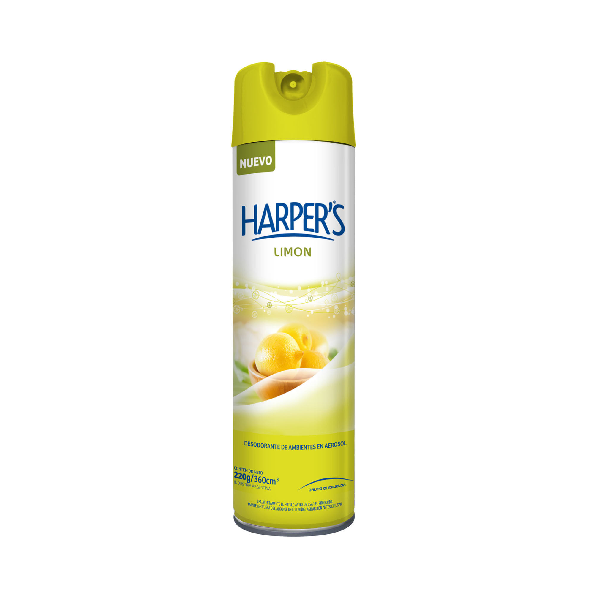 Desodorante ambiental limón Harpers aerosol 360 cc.