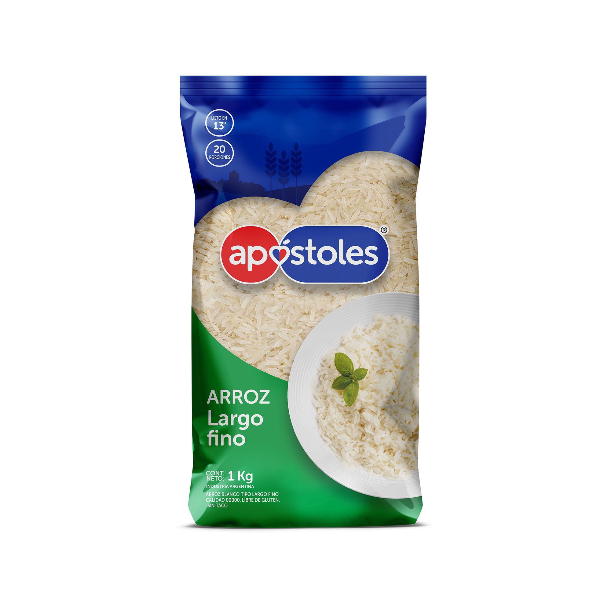 Arroz integral largo Carrefour 1 kg.