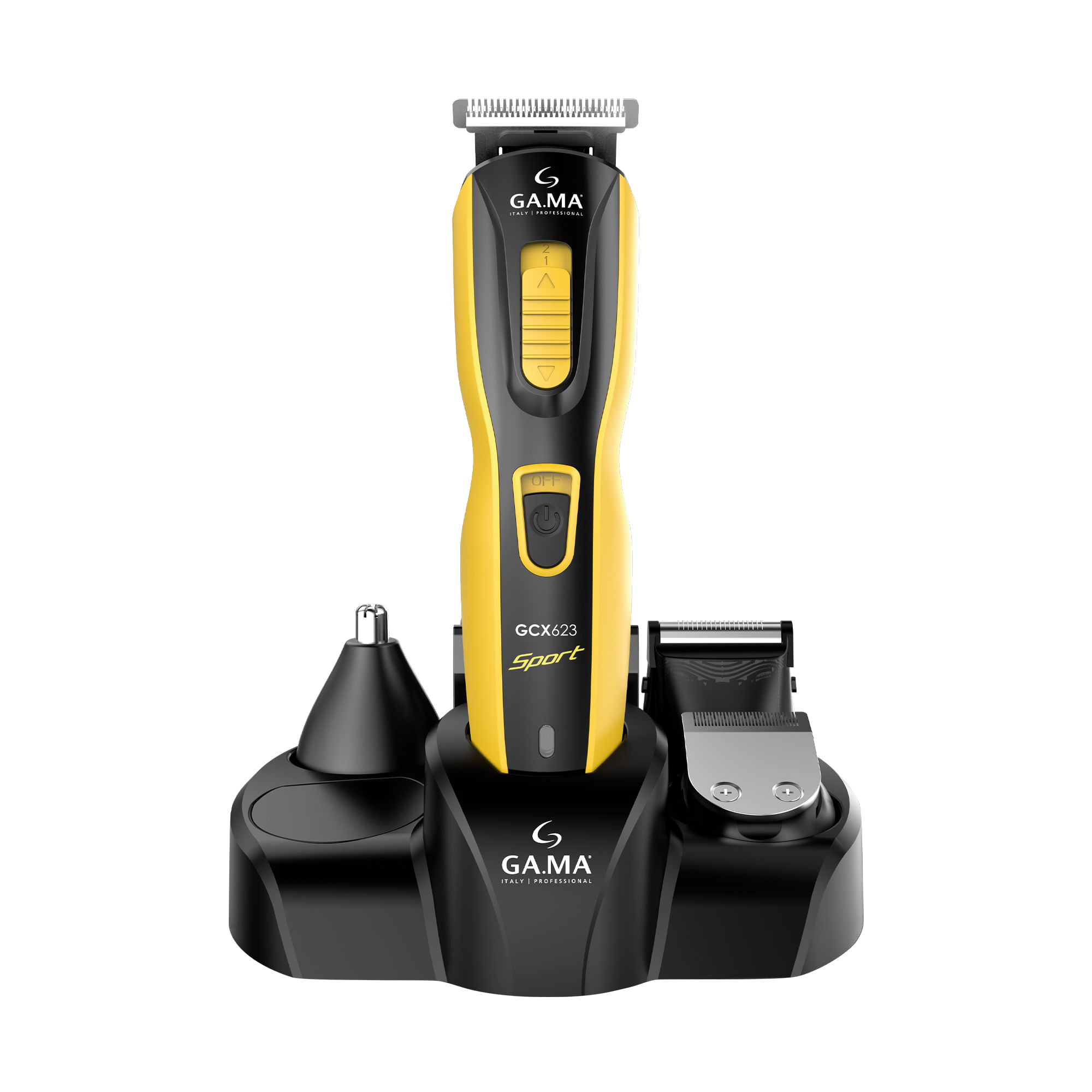 Cortacabello GA.MA multistyler GCX 623 SPORT negro y amarillo