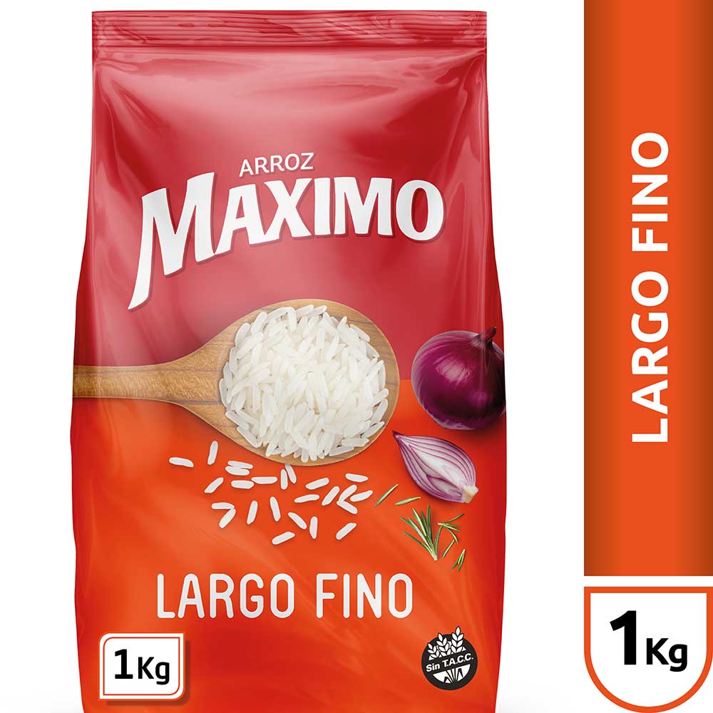 Arroz largo fino Máximo 00000 bolsa 1 kg.