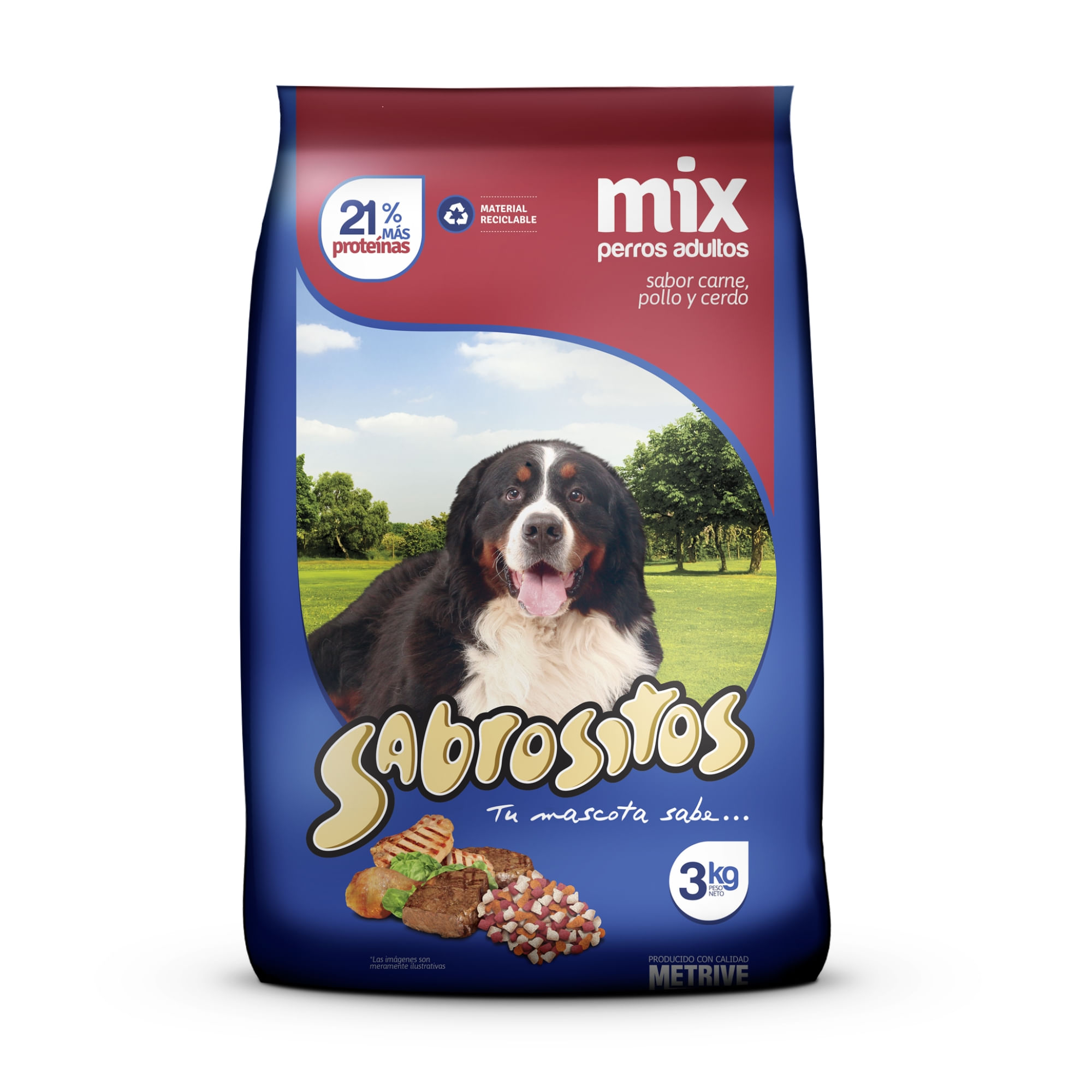 Alimento seco para perro Sabrositos mix c/p/c 3 kg