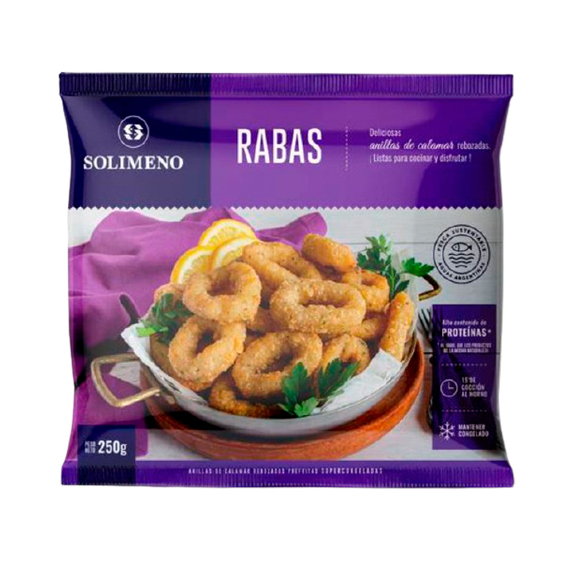 Anillas de calamar rebozadas Solimeno 250 g.