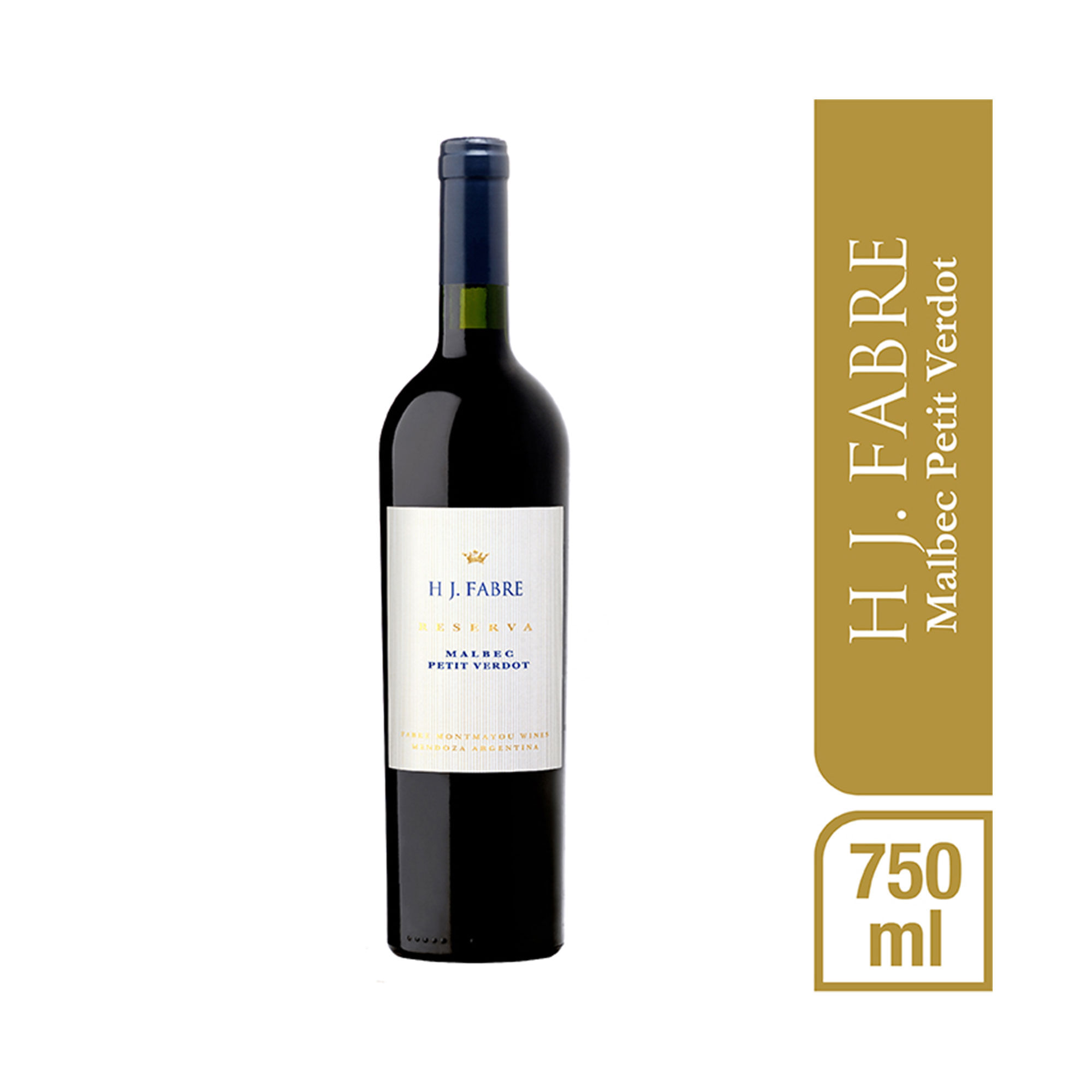 Vino tinto Malbec Petit Verdot H.J Fabre 750 ml
