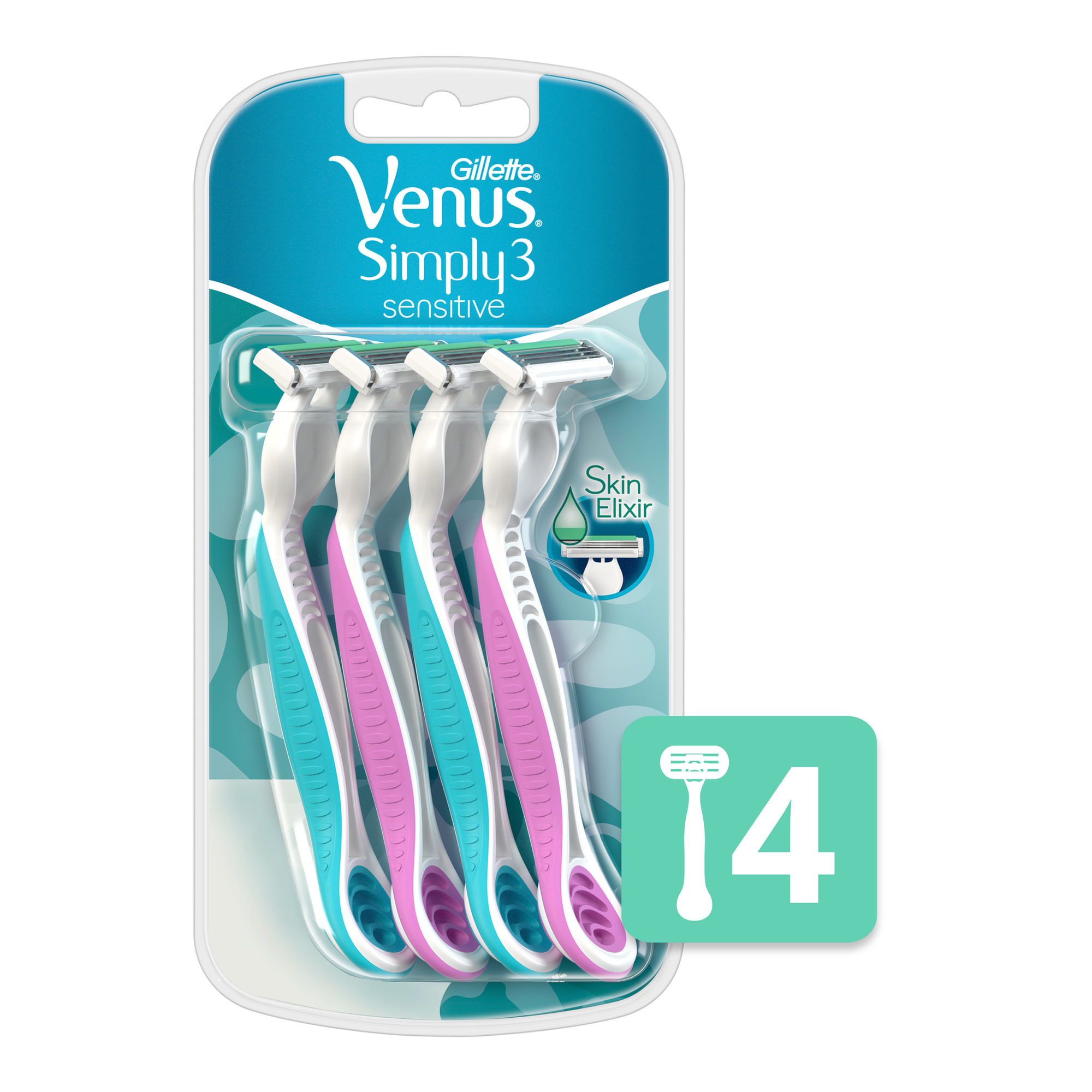 Máquinas para afeitar Gillette Venus simply3 sensitive 4 u.