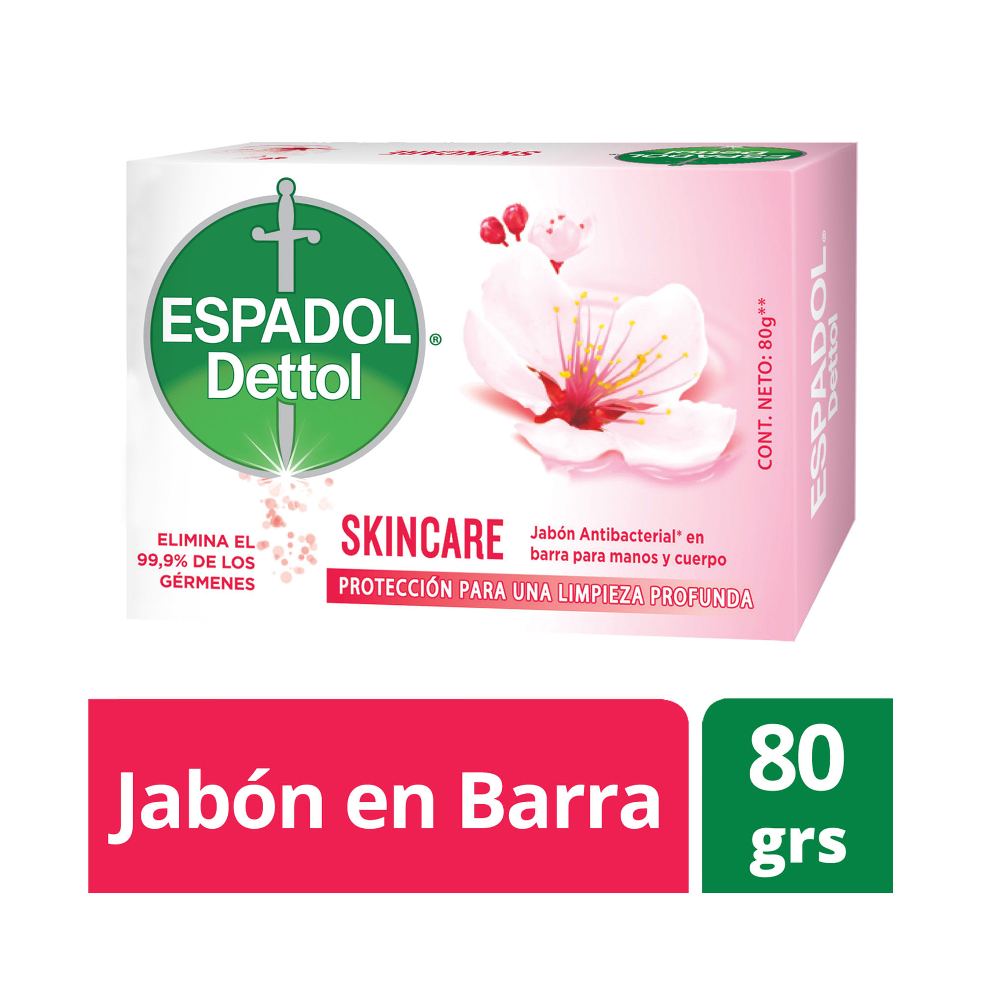 Jabón antibacterial skincare Espadol 80 g.