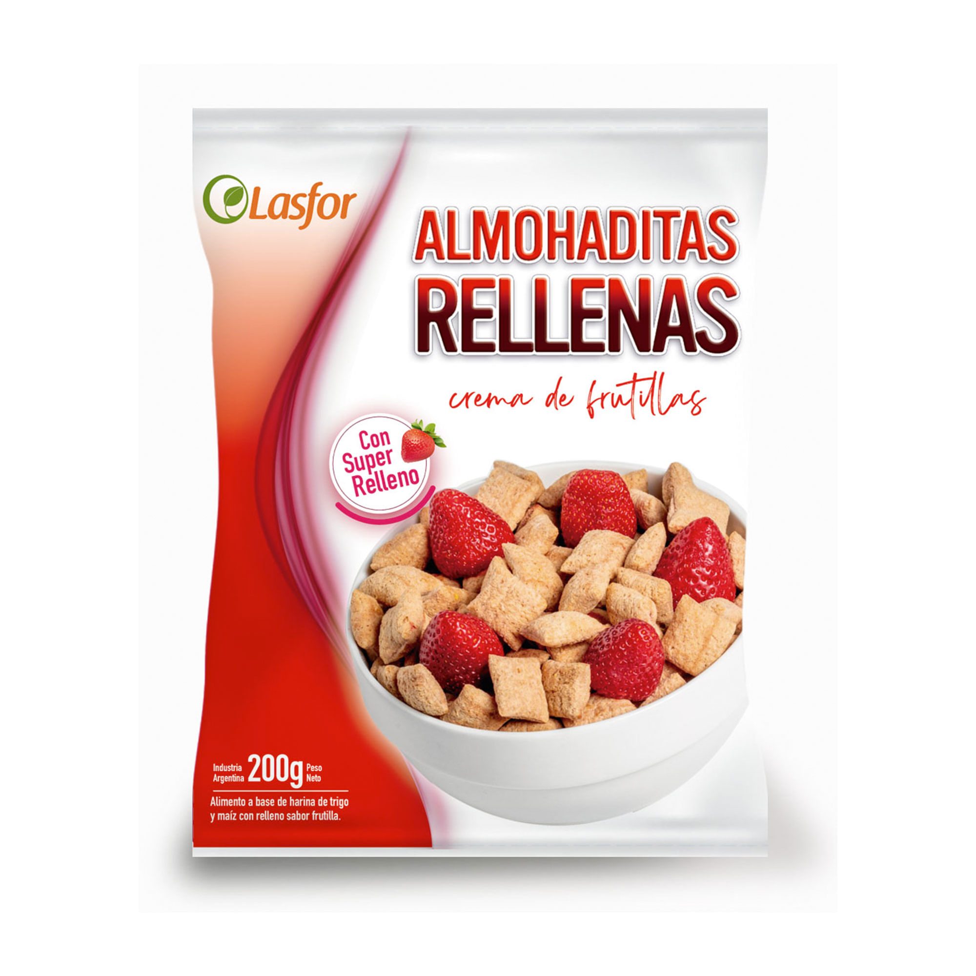 Almohaditas crema frutilla Lasfor bolsa 200 g.