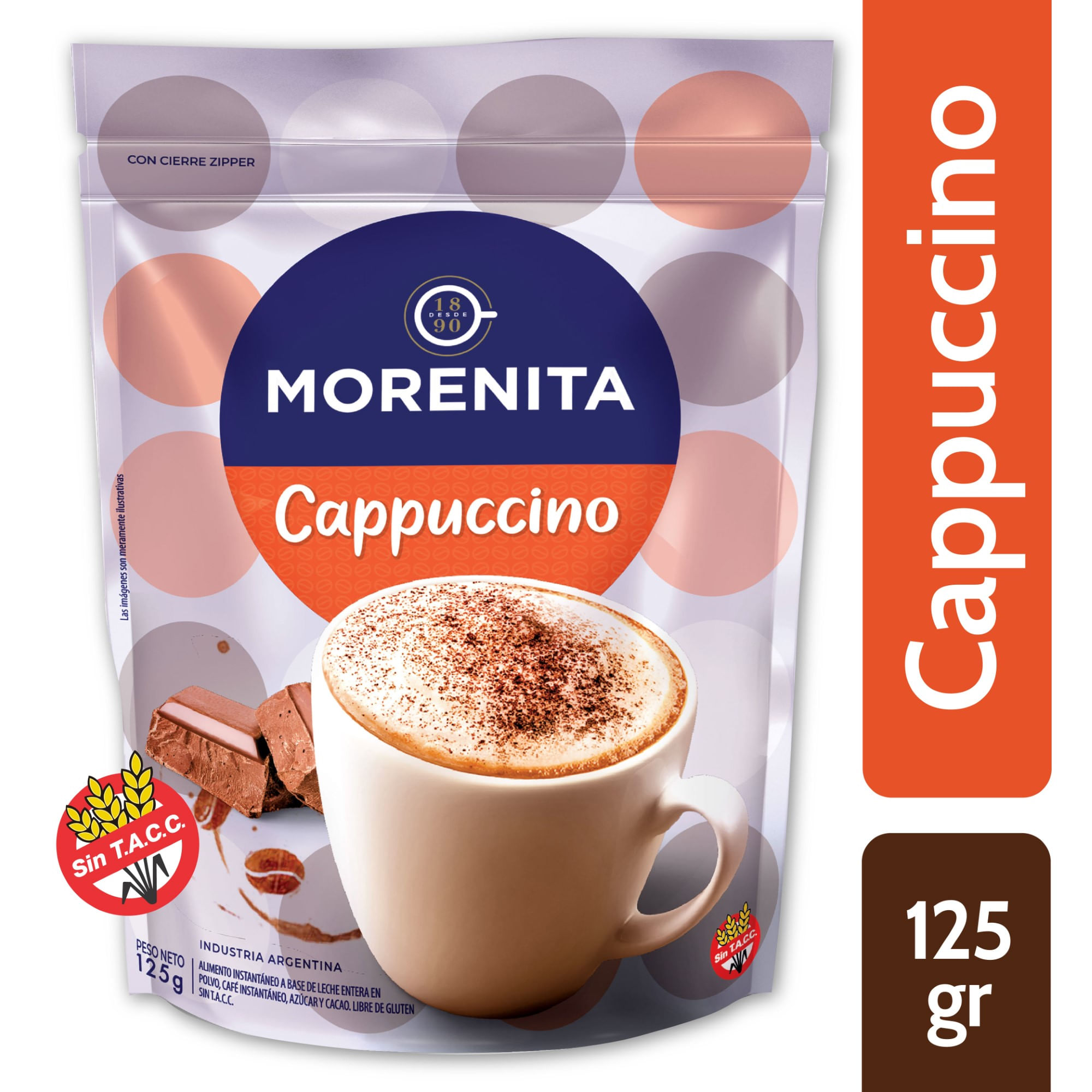 Cappuccino instantáneo Morenita doypack 125 g.