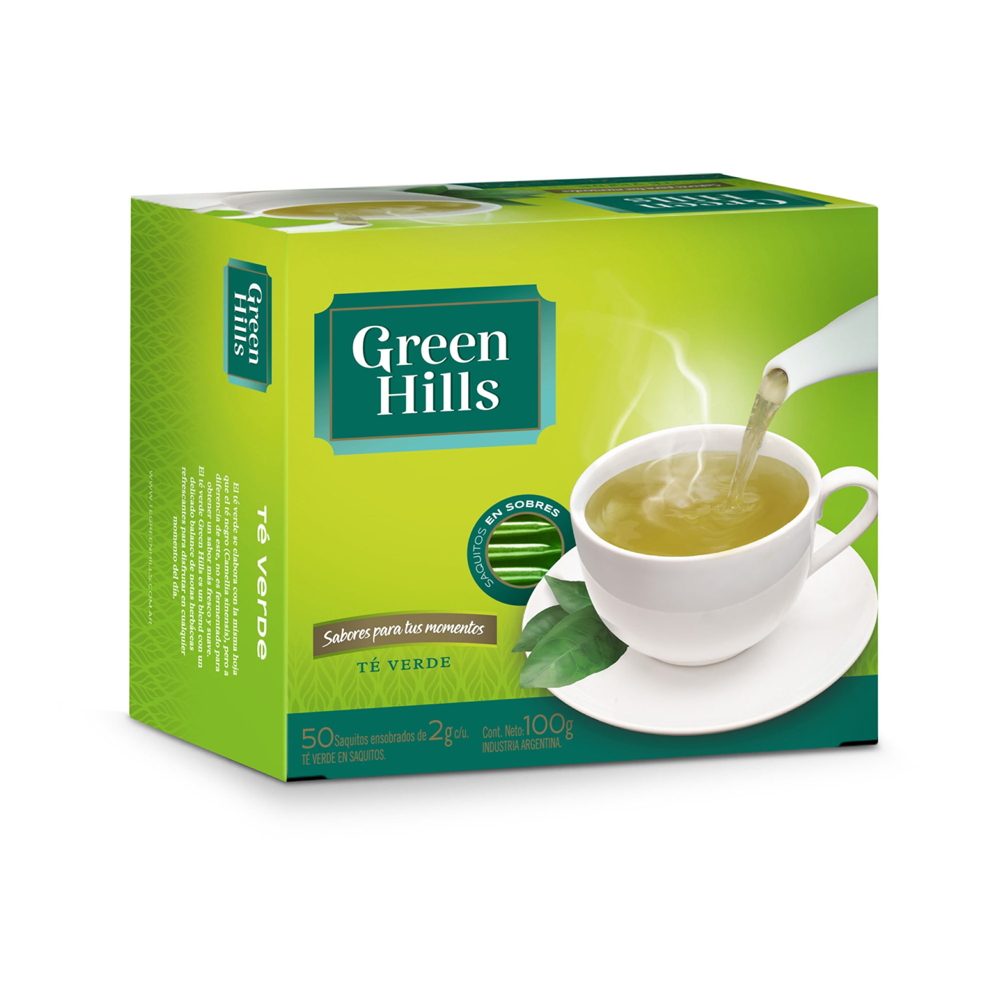Té verde Green Hills saquitos momentos x 50 uni