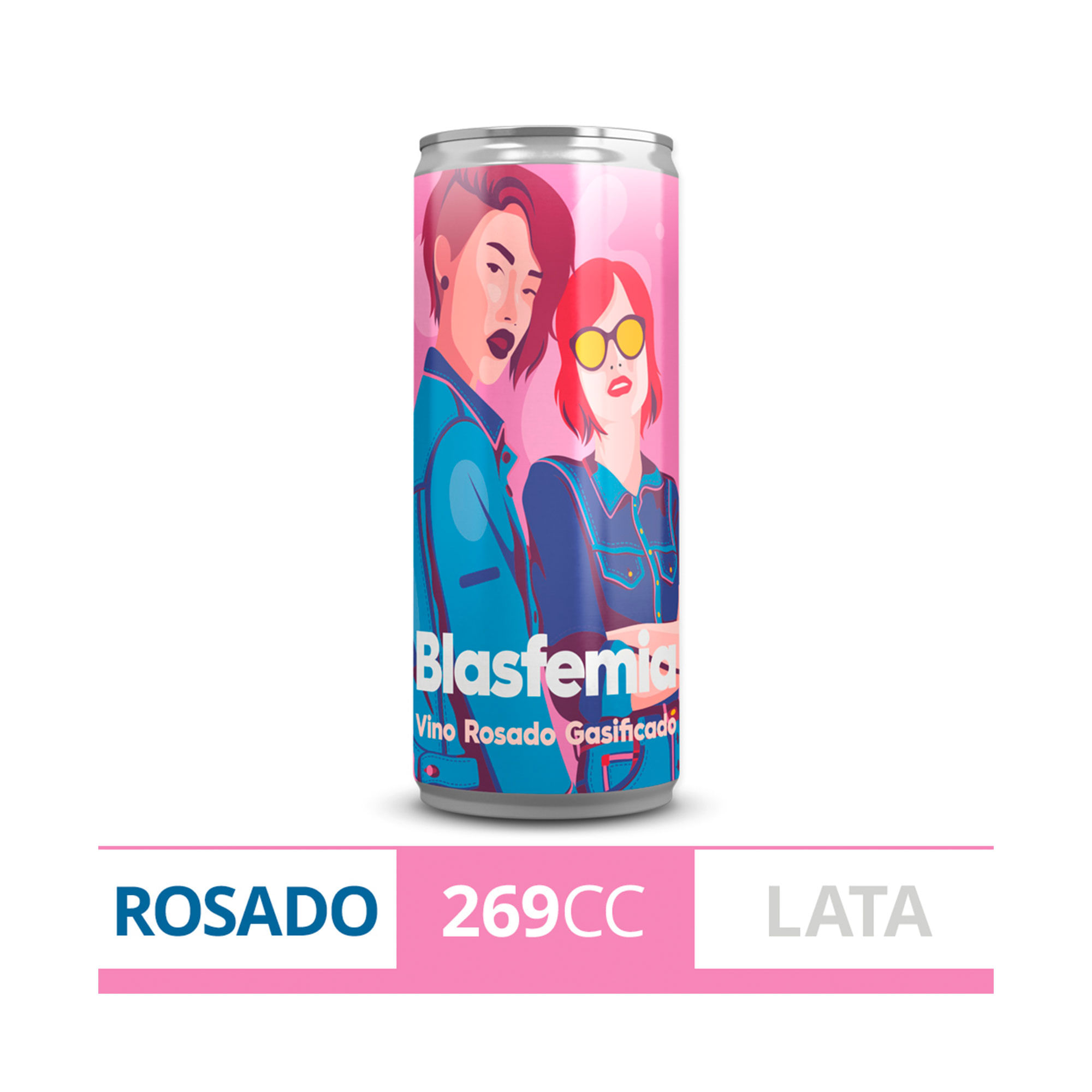 Vino rosado Blasfemia en lata 269 ml