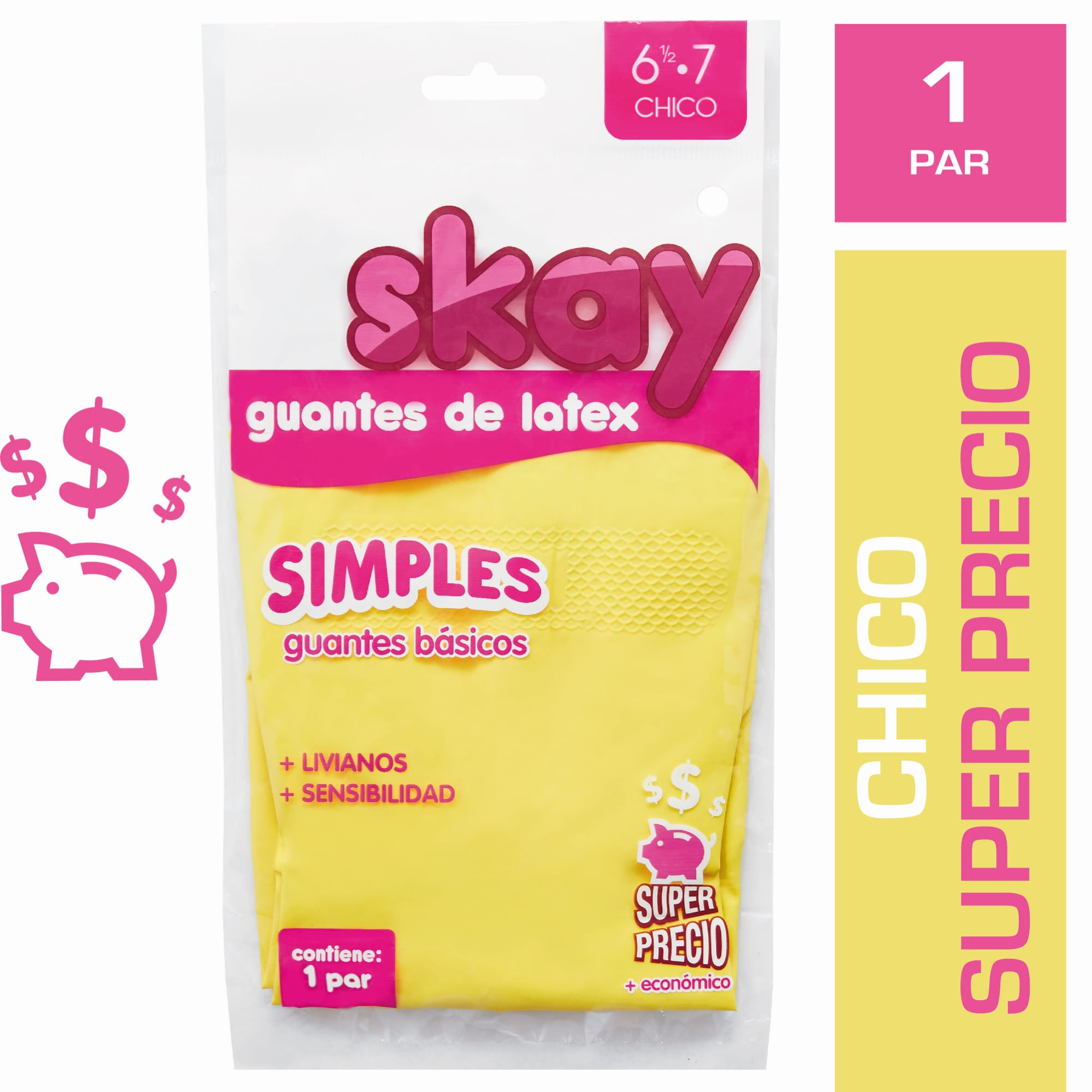 Guantes de latex Skay básico chico