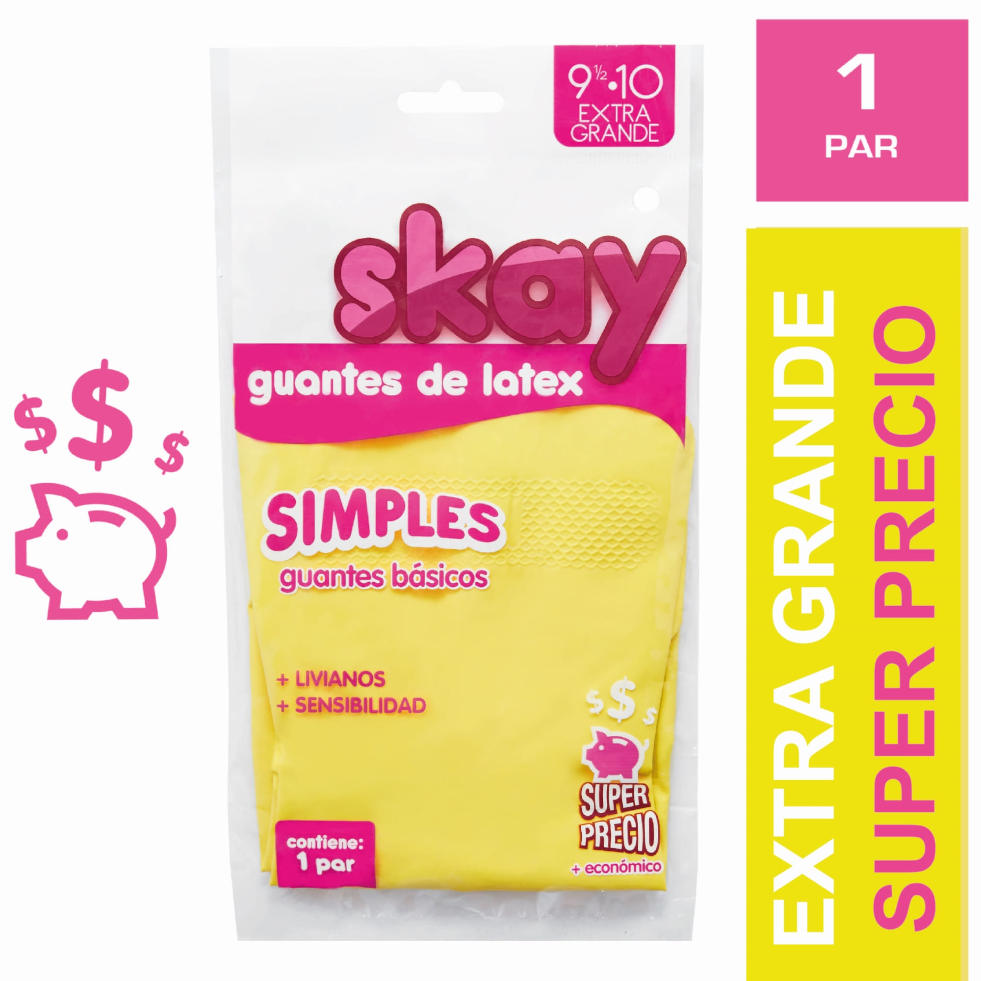 Guantes de latex Skay básico extra grande