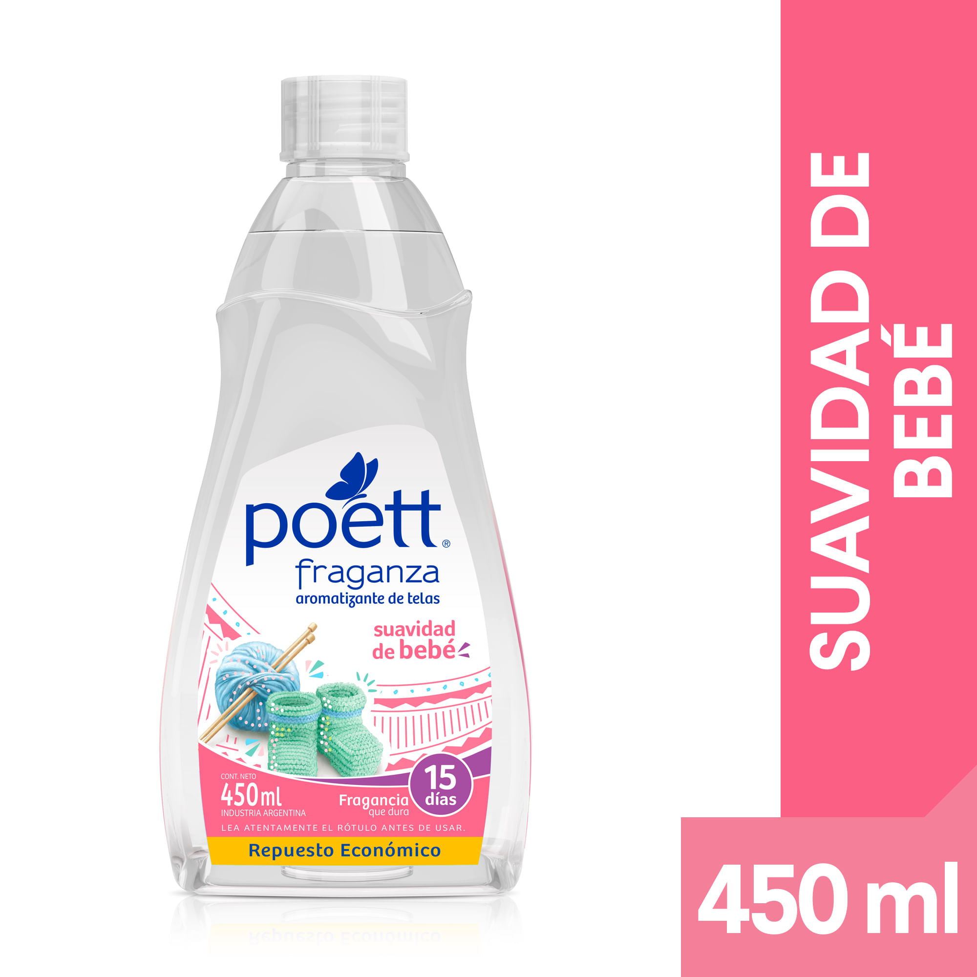 Aromatizante para tela Poett Fraganza bebé repuesto 450 cc.