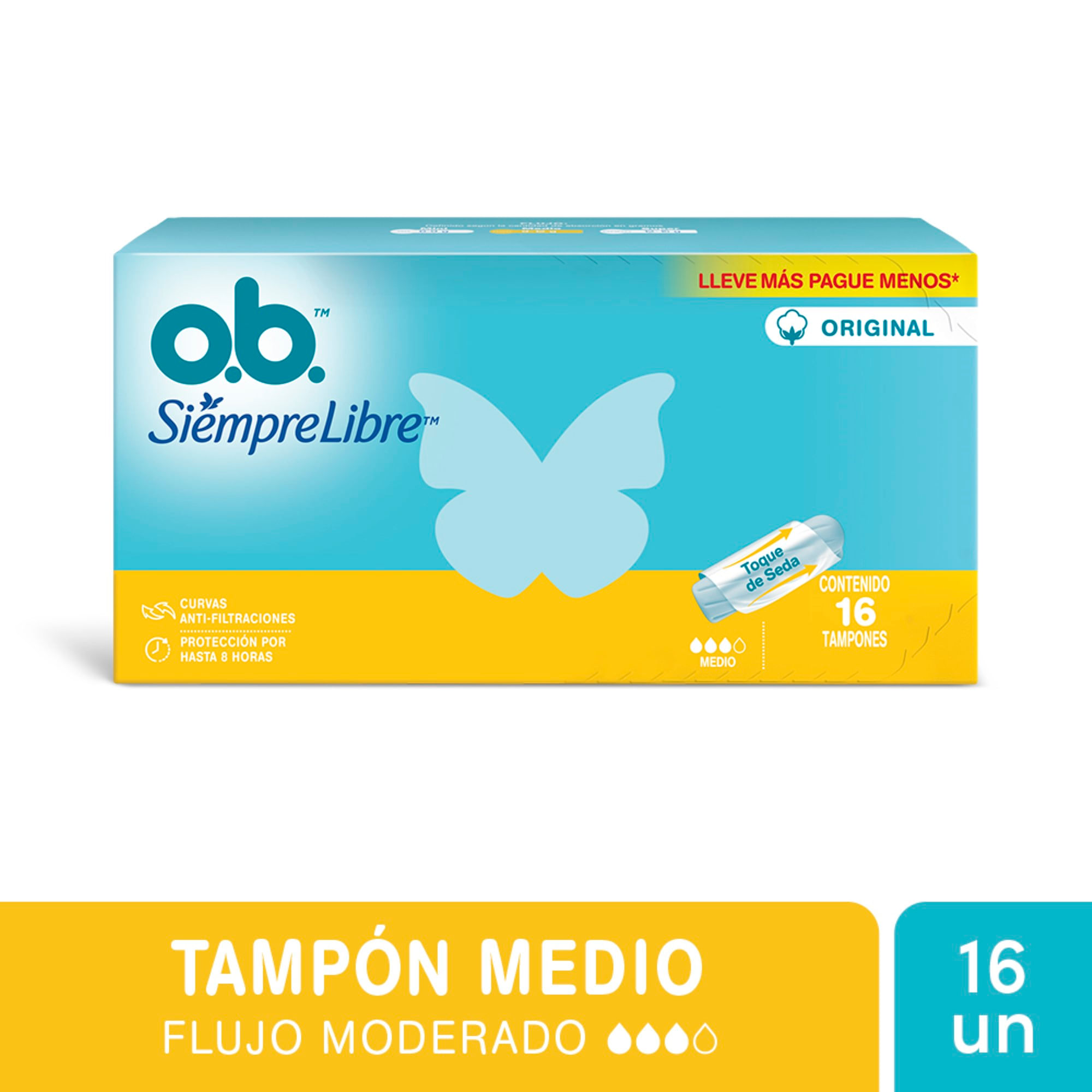 Tampones Ob Siempre Libre Medio X 16 Un.