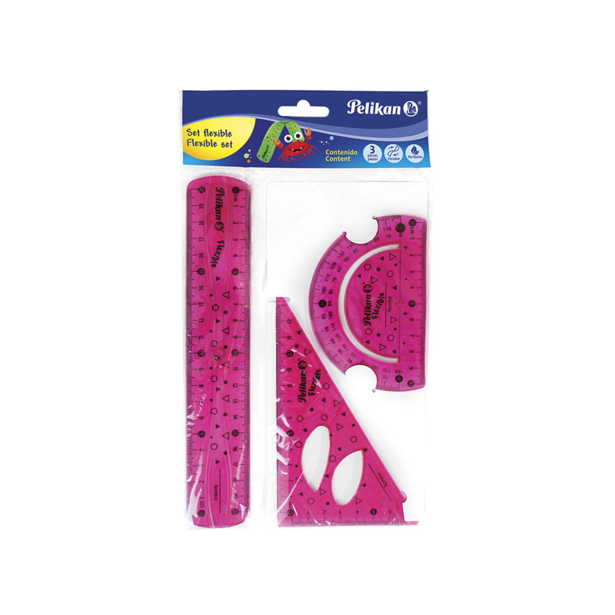 Set geométrico Pelikan flex x 3 piezas