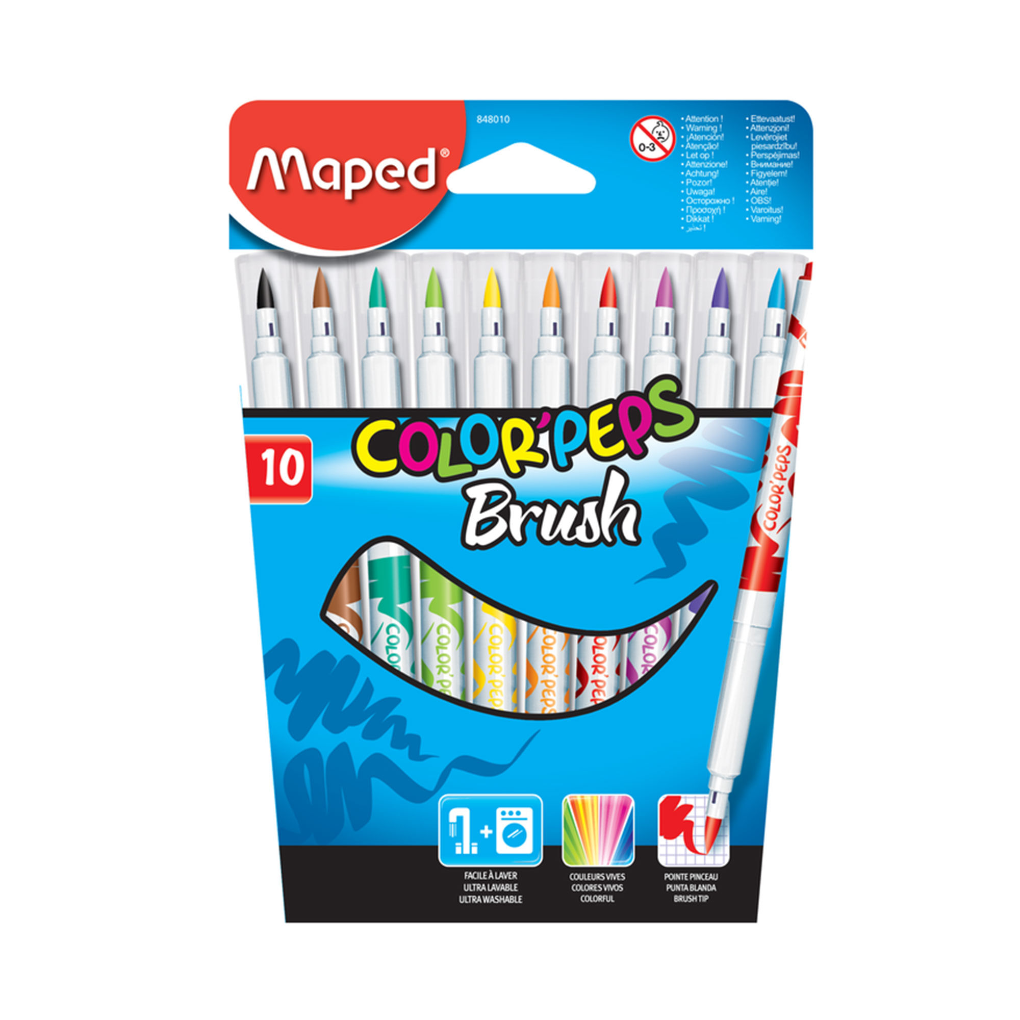 Marcador escolar Maped colorpeps brush x 10 uni