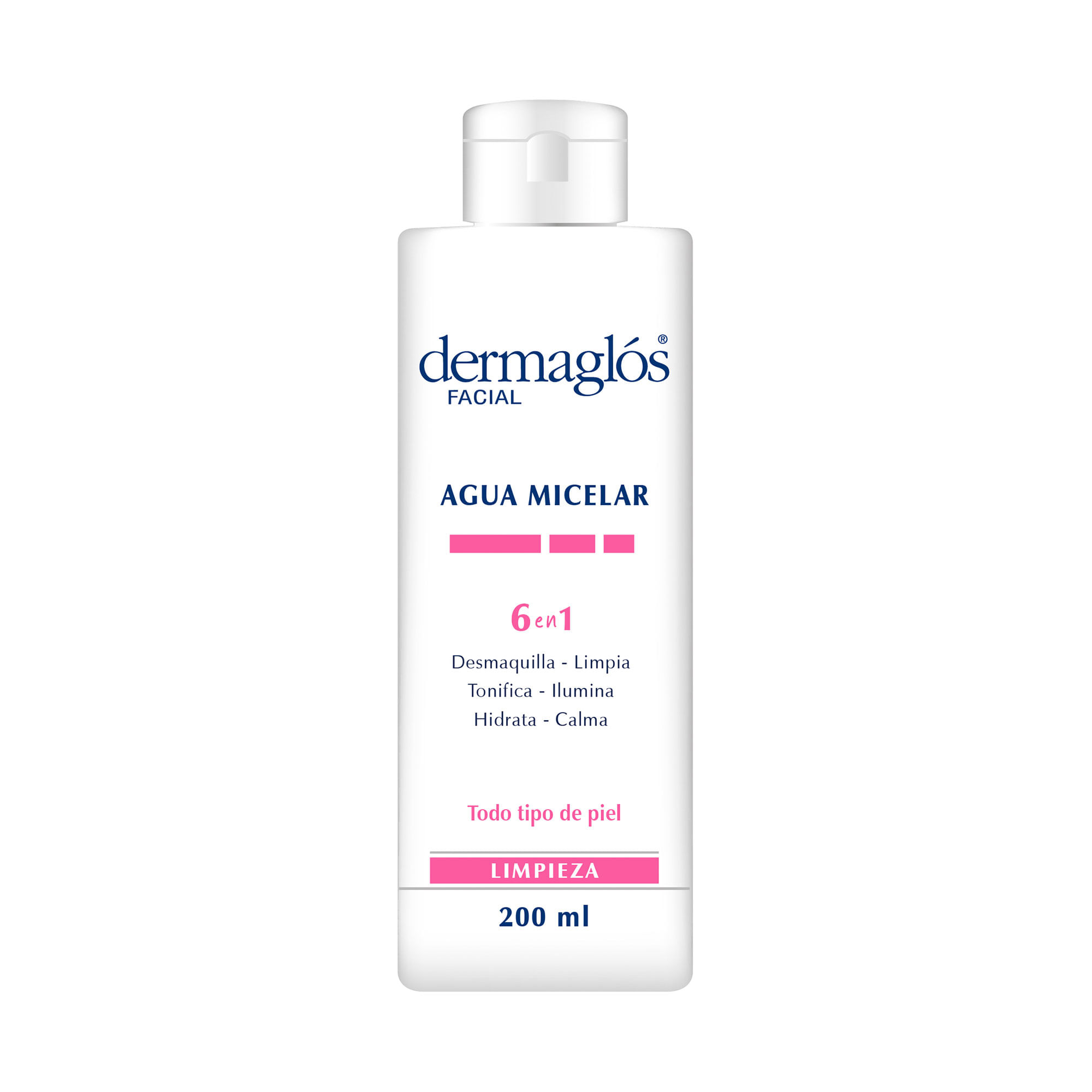 Agua micelar Dermaglós facial 200 cc.