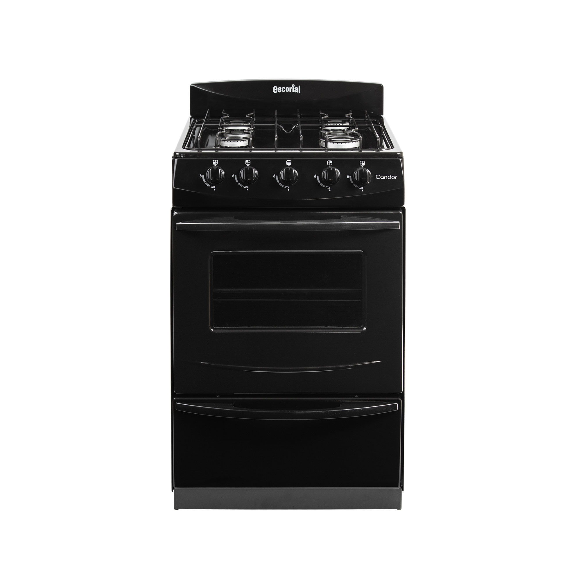 Cocina Escorial Candor S2 Gas Natural 4 Hornallas Negro