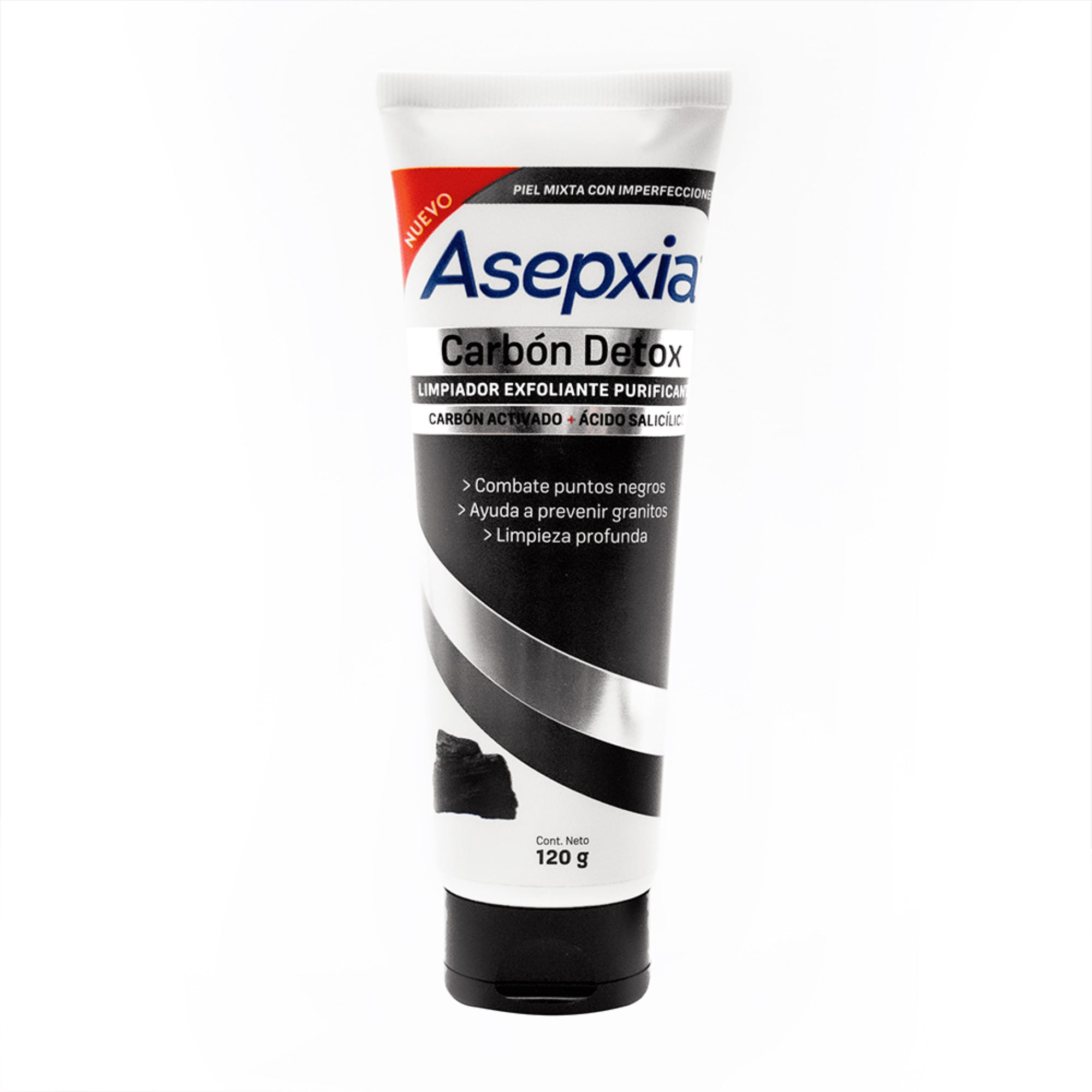 Asepxia Limpiador Exfoliante Purificante Carbón Detox 120 G