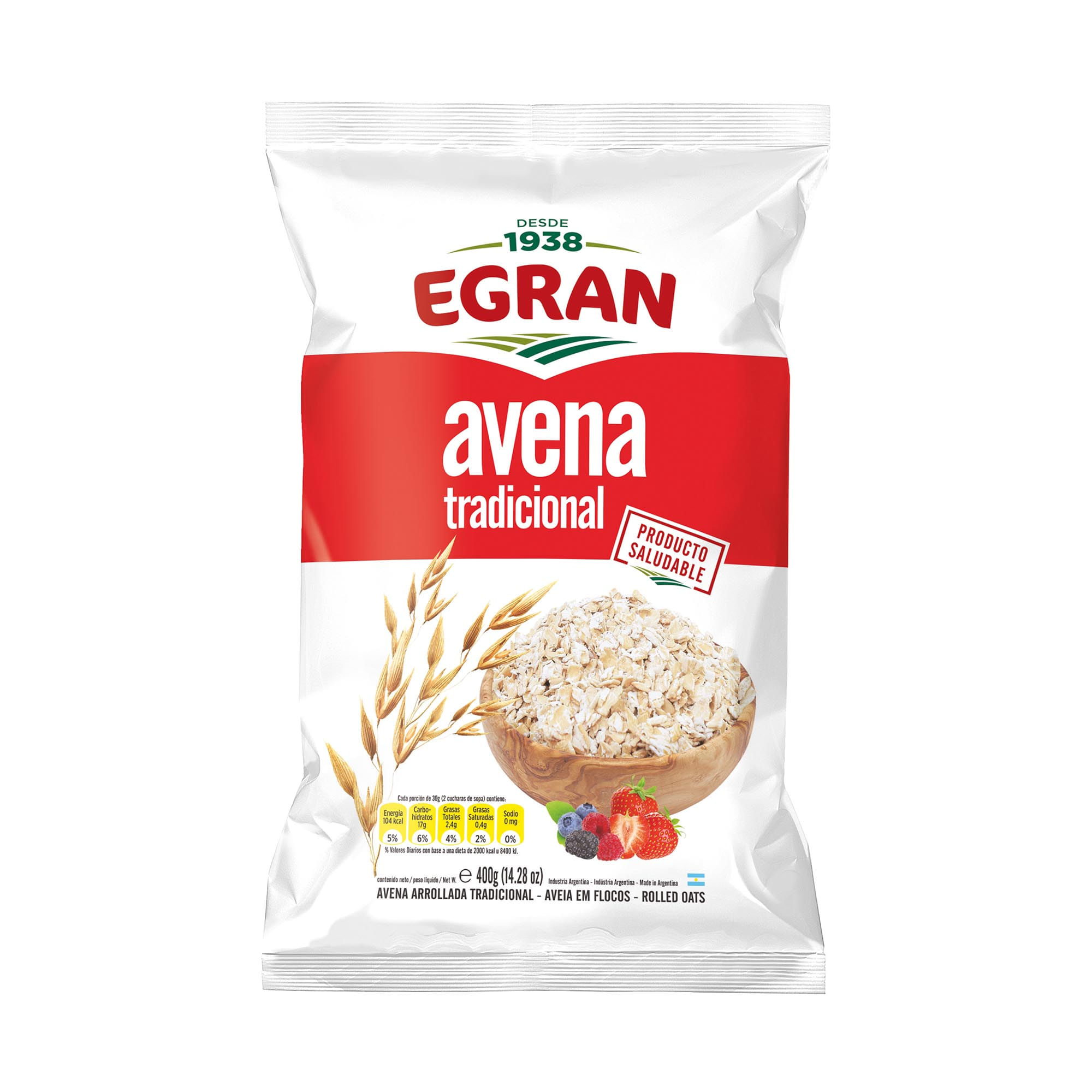 Avena arrollada Egran bolsa 400 g.