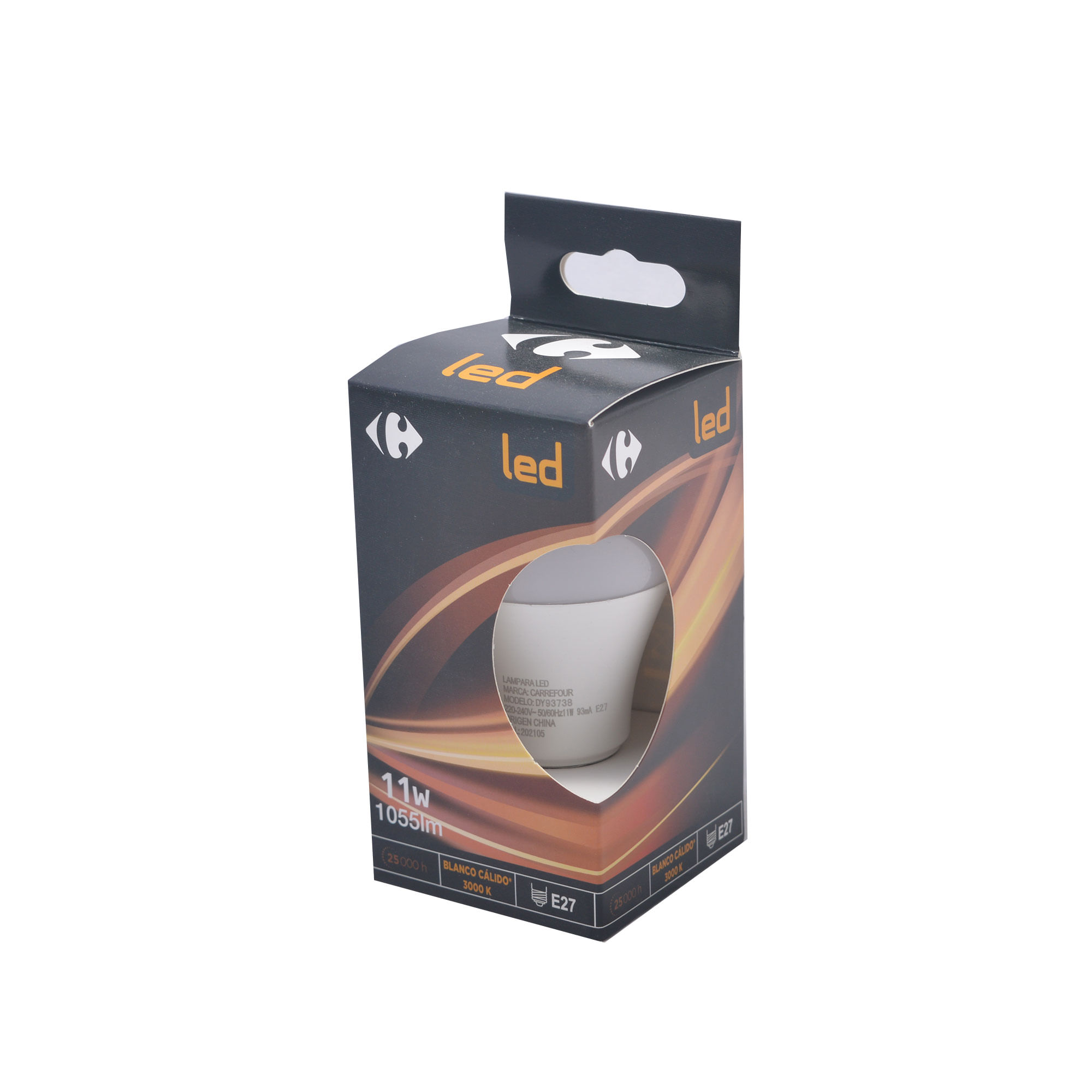 Lámpara led bulbo Carrefour 11W cálida E27 3000K