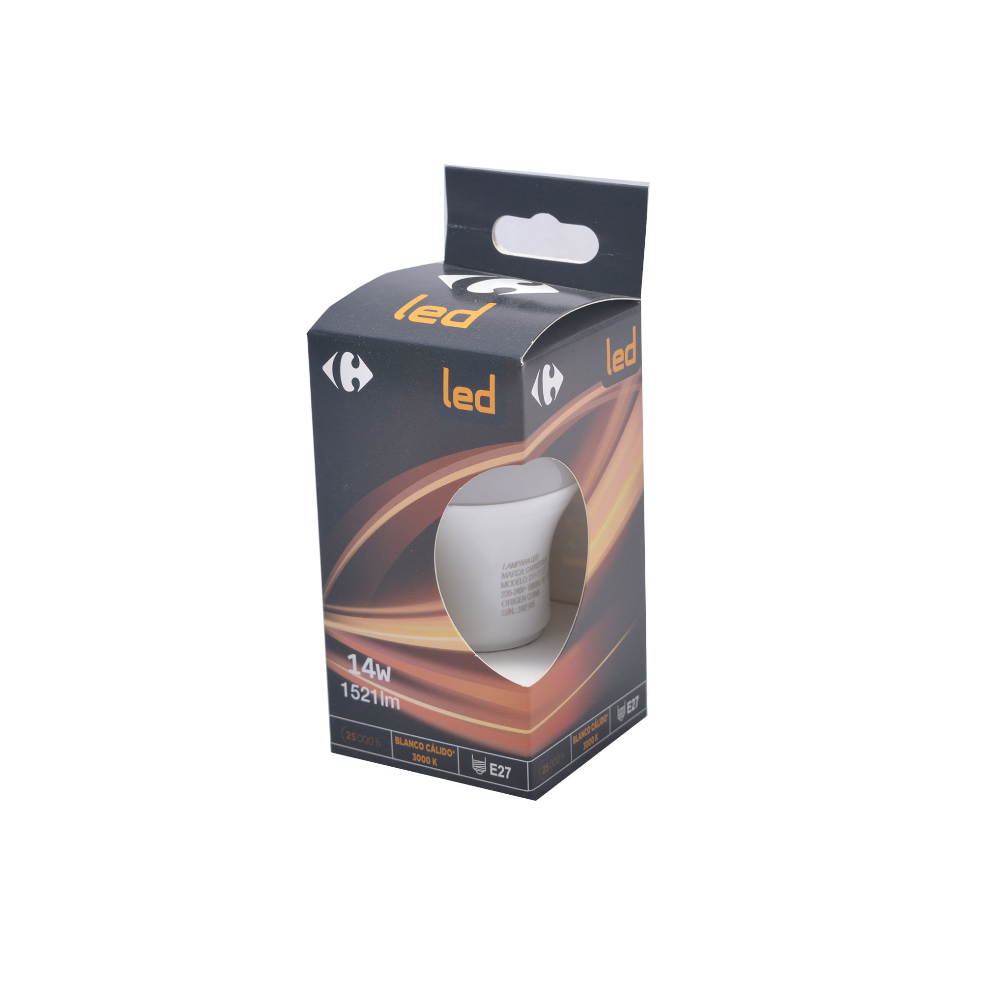 Lámpara led bulbo Carrefour 14W cálida E27 3000K