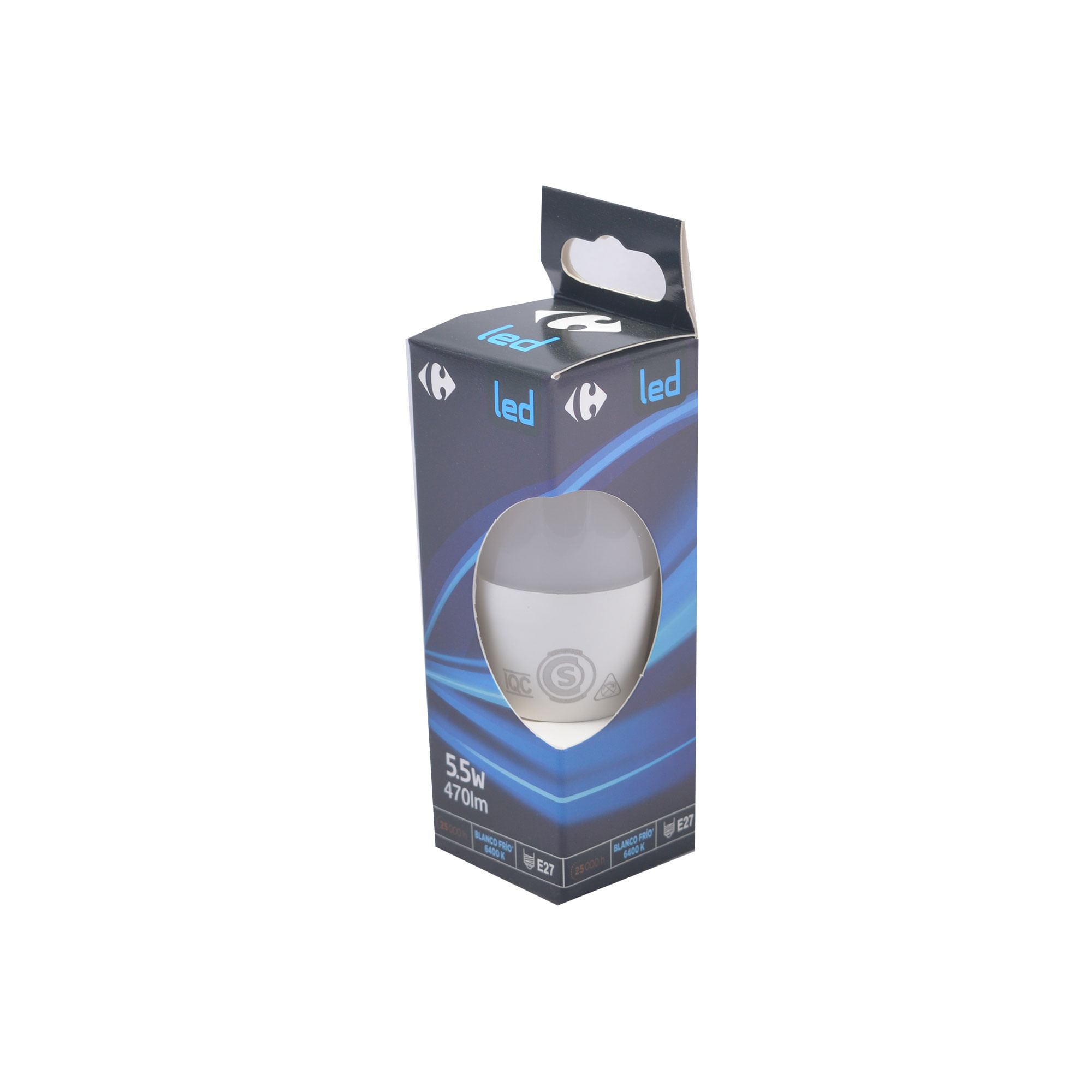 Lámpara led vela Carrefour 5.5W fría E27 6400K