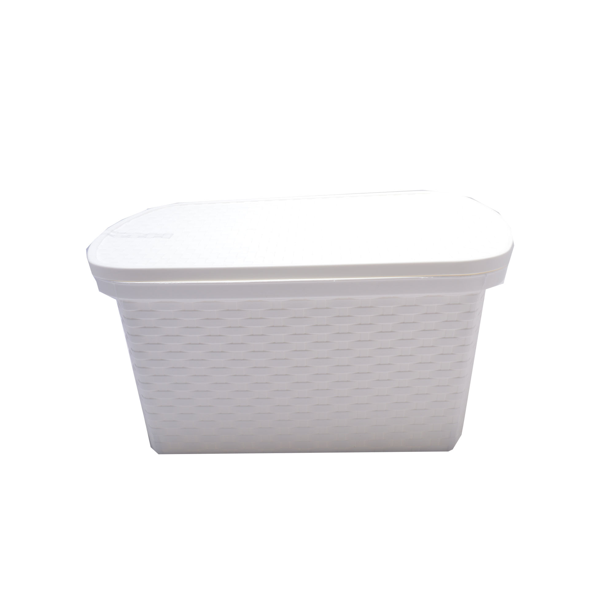 Canasto Star simil ratan con tapa blanco