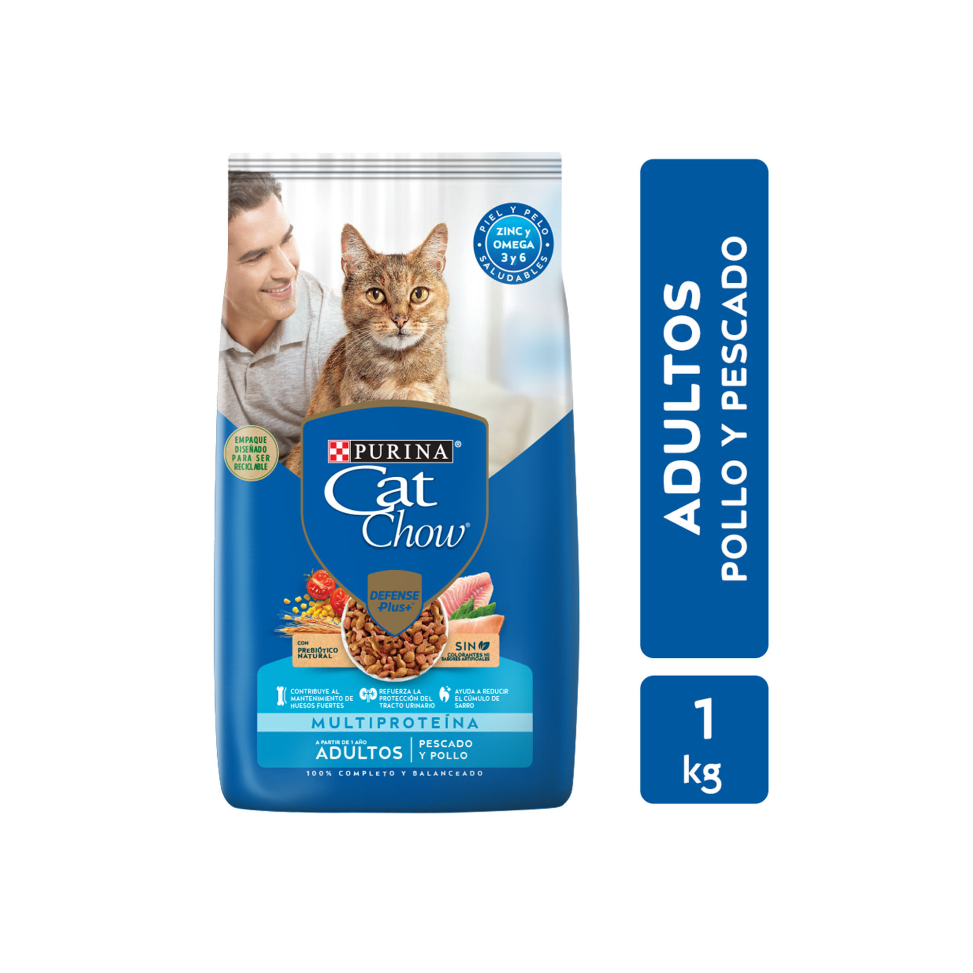 Alimento Para Gato Adulto Cat Chow Pescado Y Pollo 1 Kg