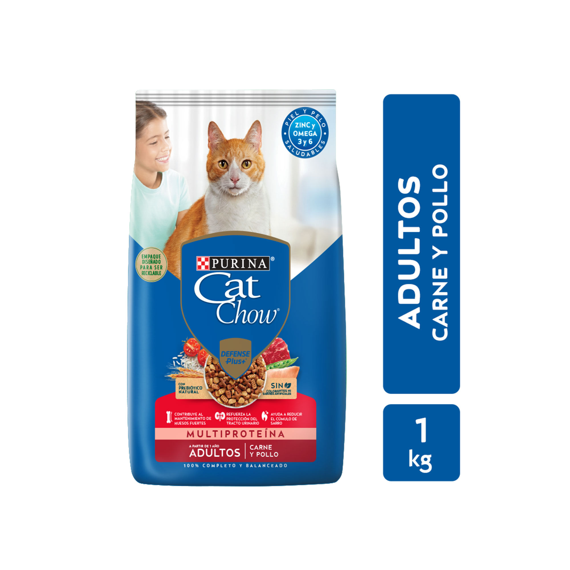 Alimento seco para gato Cat chow adulto carne y pollo 1 kg