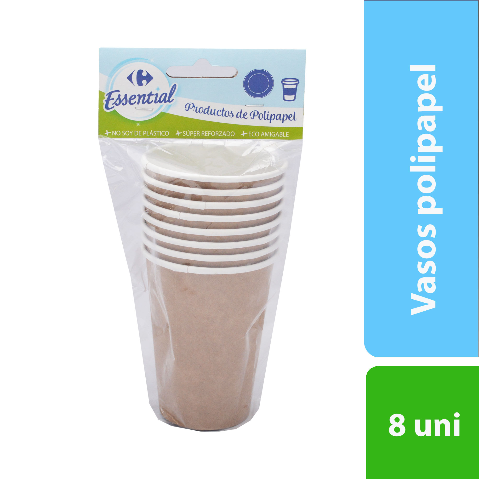 Vasos kraft Essential 8 oz x 8 uni