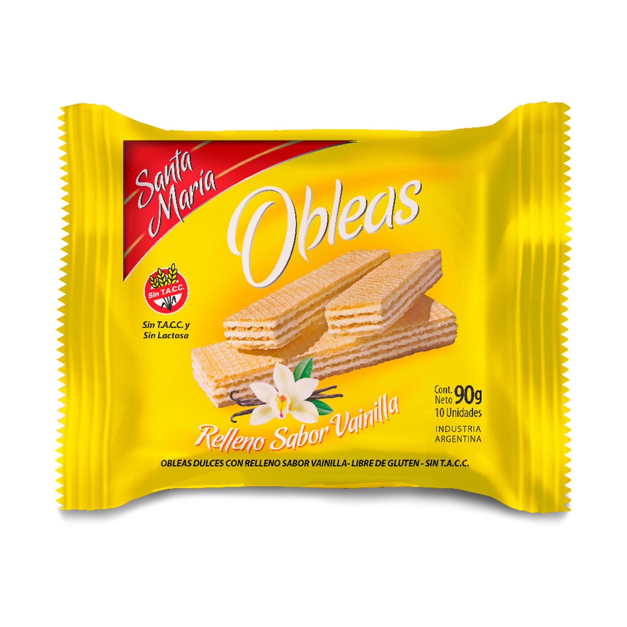 Obleas Santa María sin TACC vainilla 90 g.