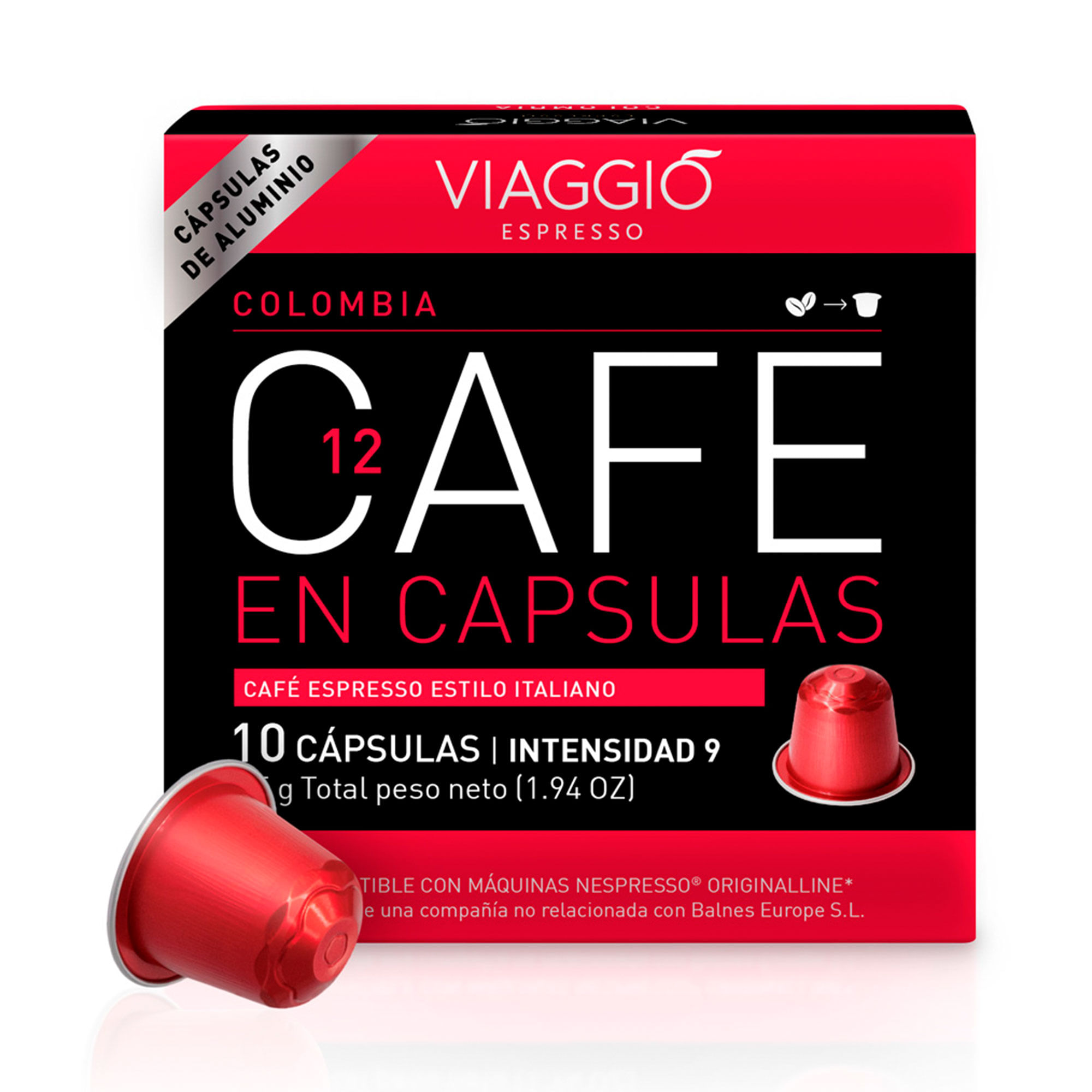Cápsulas de café Viaggio colombia espresso x 10 uni