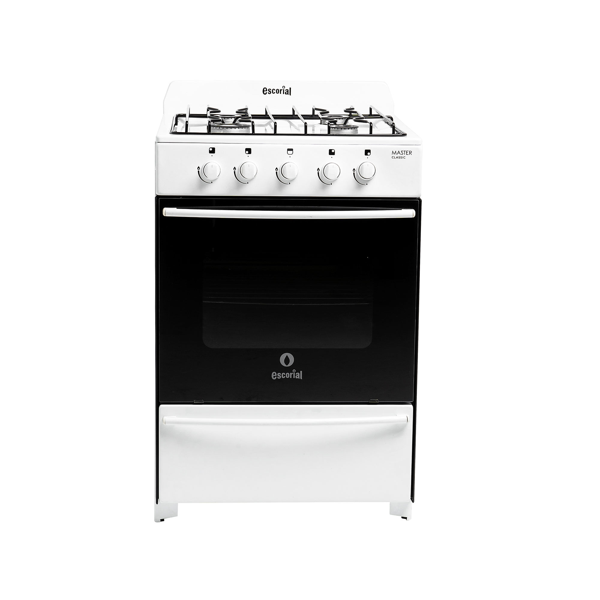 Cocina Escorial Master Classic 56cm Horno Visor Gas Envasado Blanca