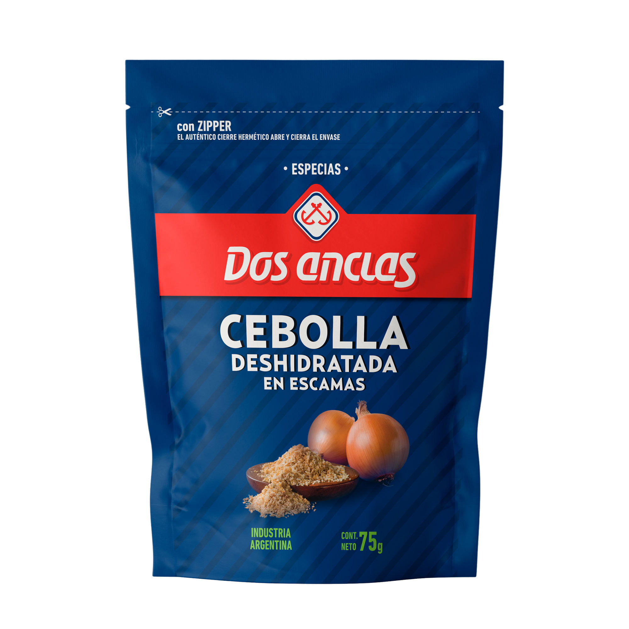 Cebolla deshidratada Dos Anclas 75 g.