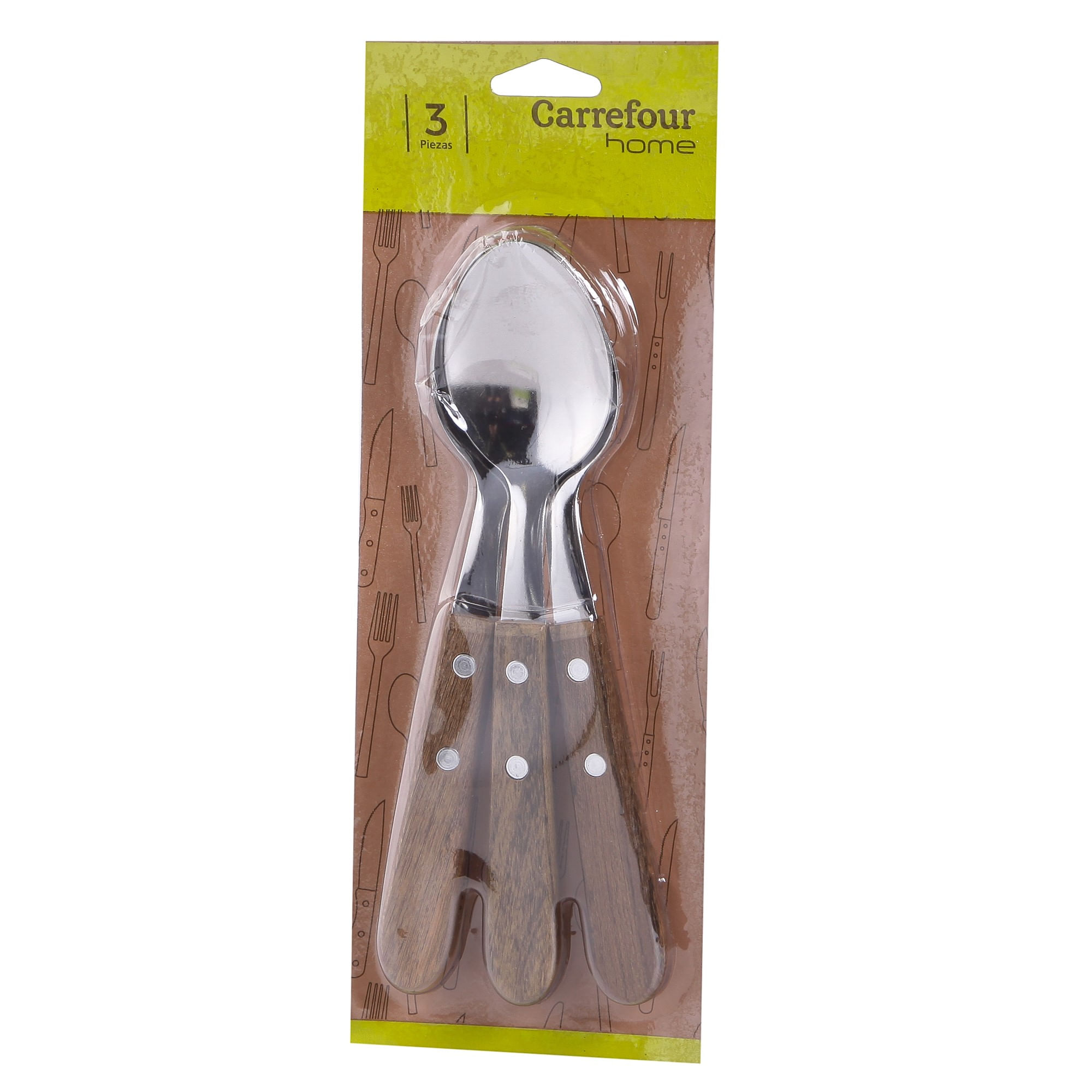 Cucharas Con Mango Madera Simonaggio X 3 Un