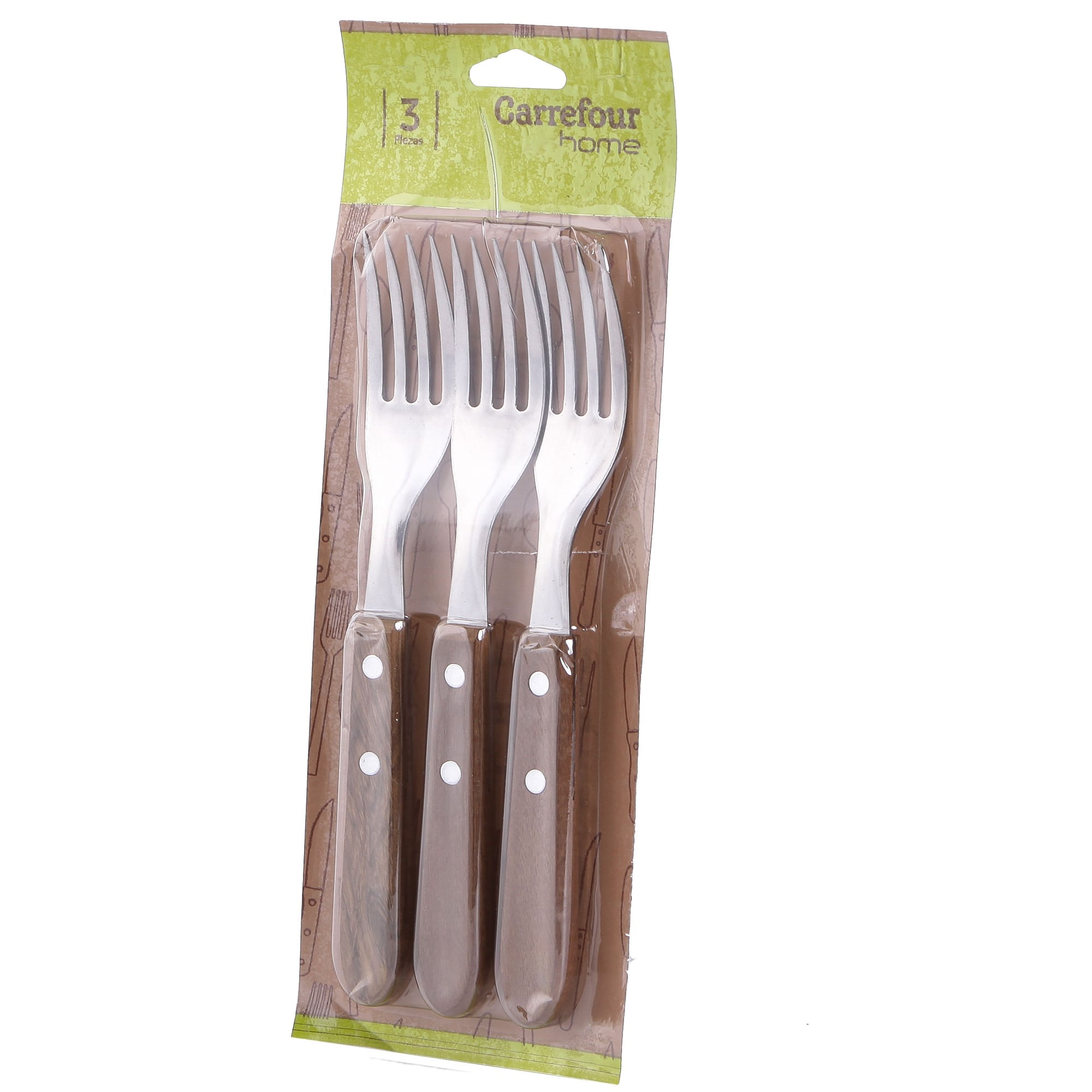 Tenedores Con Mango Madera Simonaggio X 3 Un