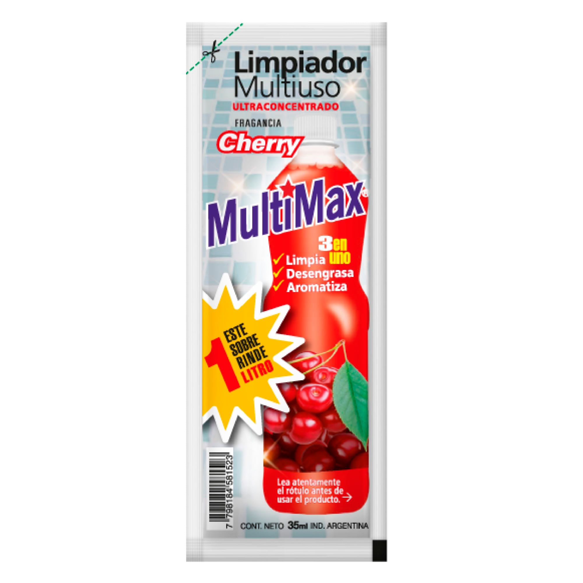 Limpiador Multiuso Multimax Para Diluir Cherry Rinde 1 Litro X 35ml