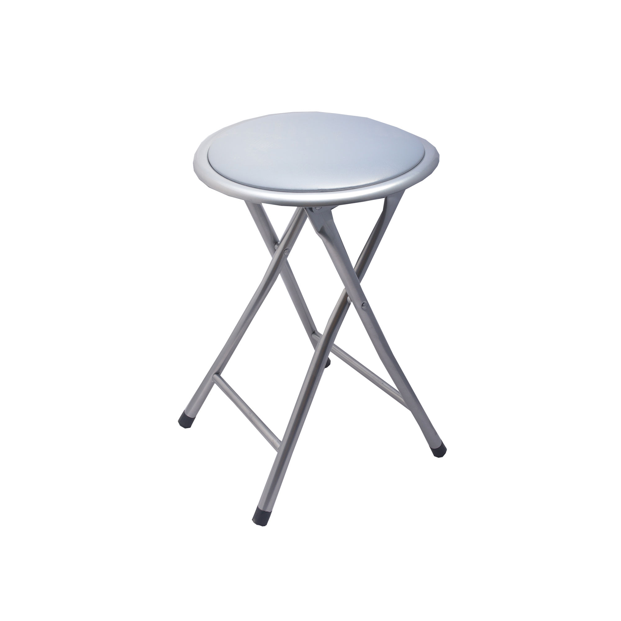 Banqueta Carrefour Home caño plegable gris