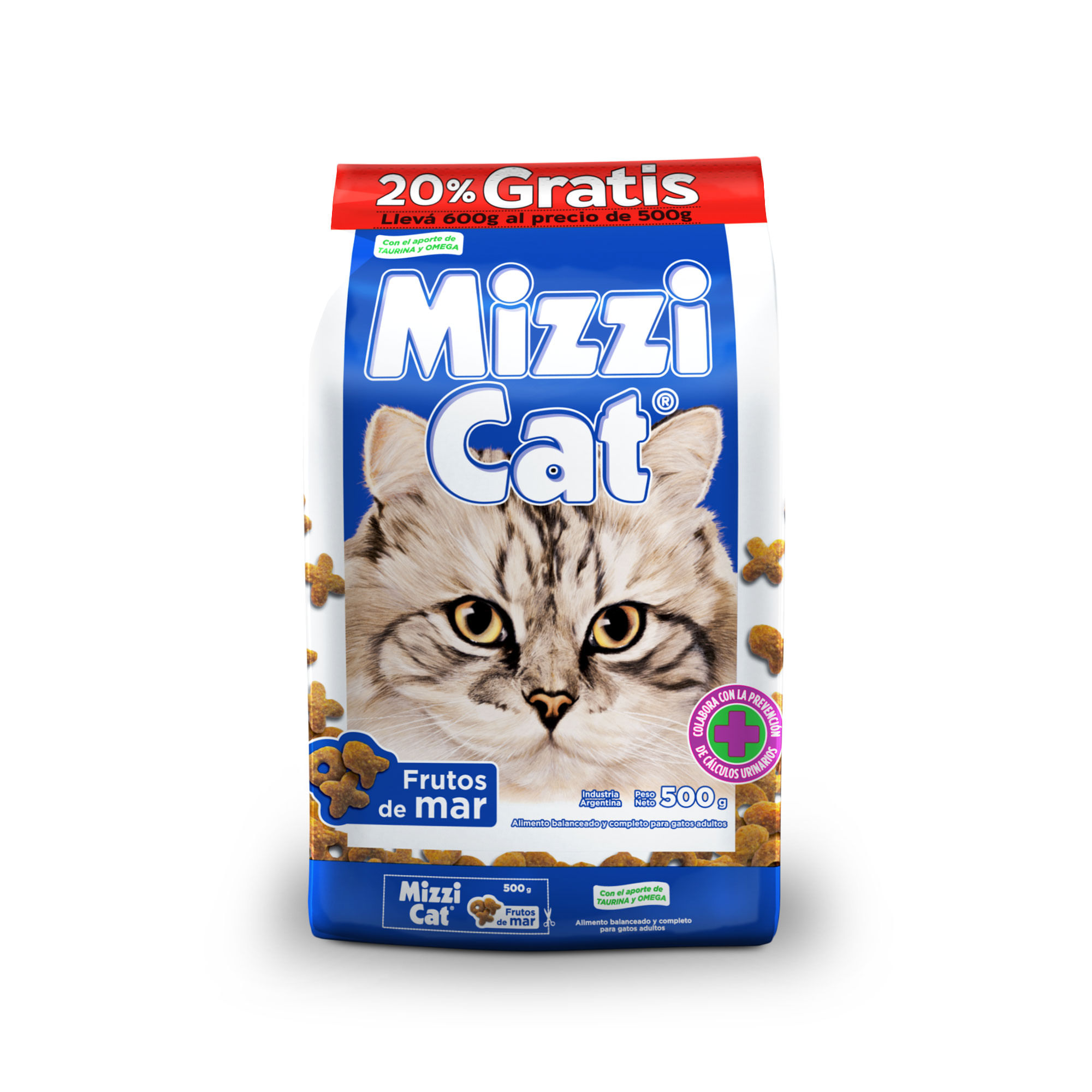 Alimento seco para gato Mizzi cat frutos de mar 600 g