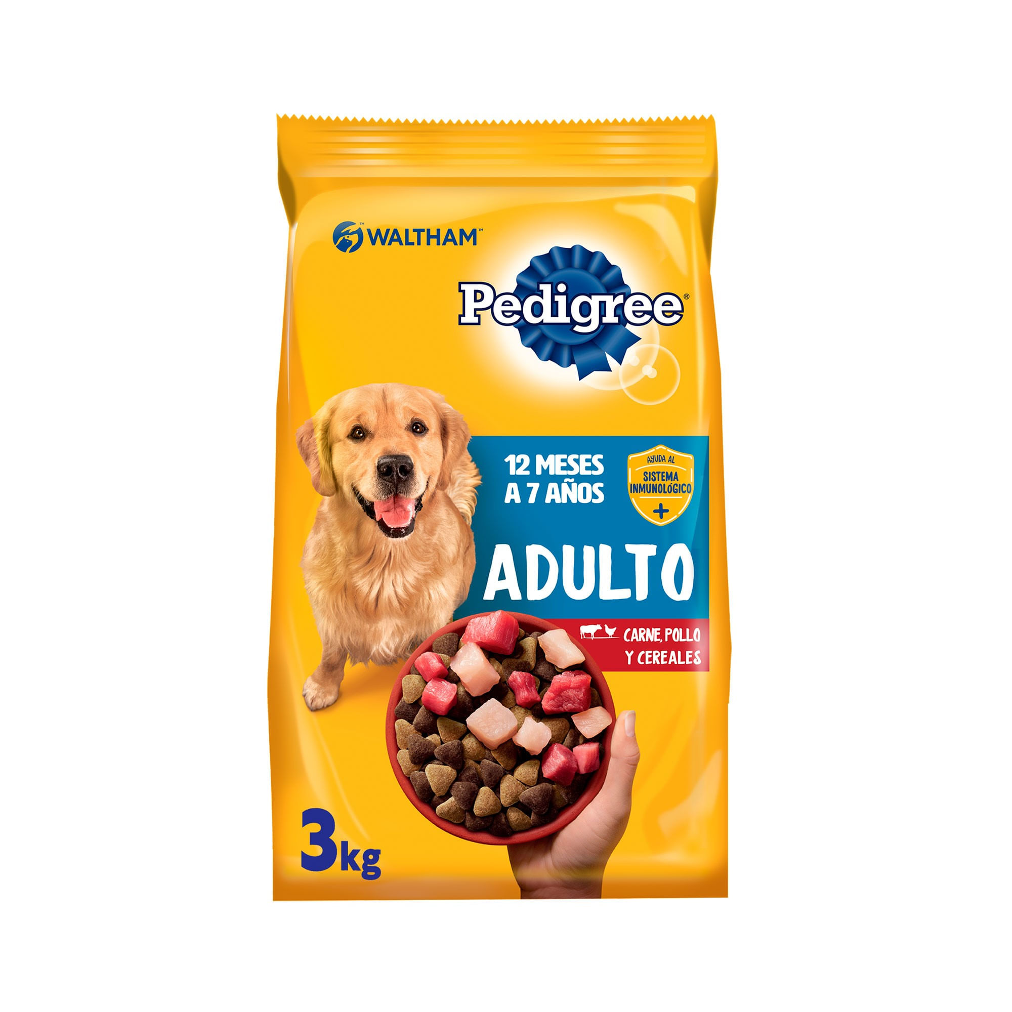 Alimento seco para perro Pedigree 3 kg. adultos carne, pollo y cereales