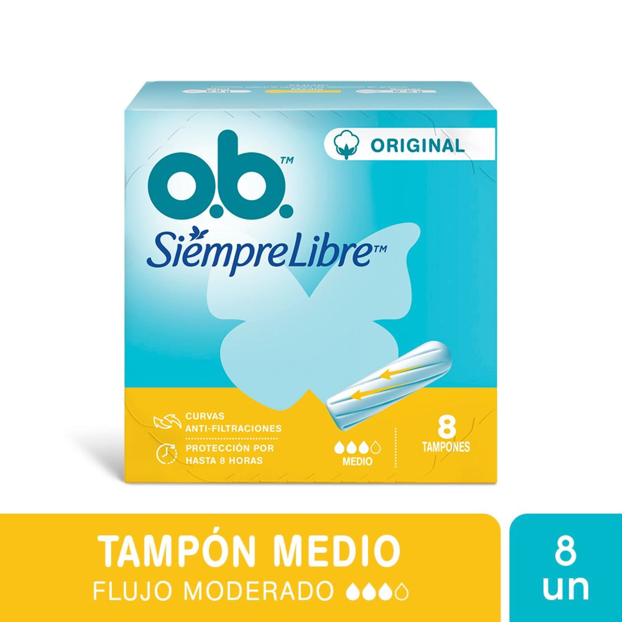 Tampones Ob Siempre Libre Medio 8u