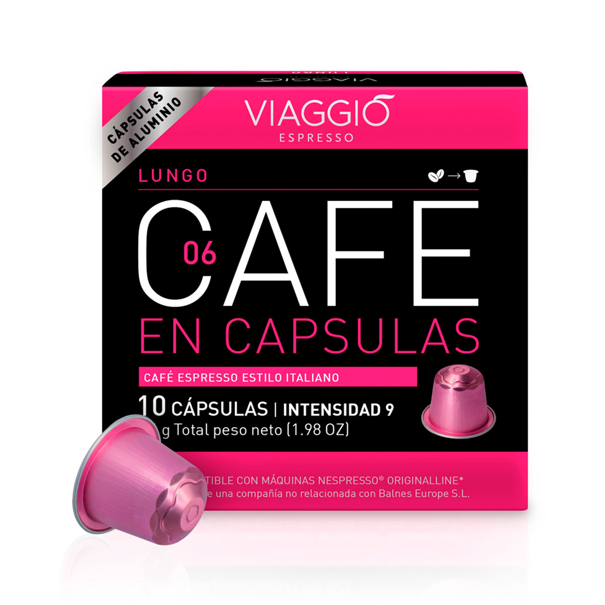 Cápsulas de café Viaggio lungo espresso x 10 uni