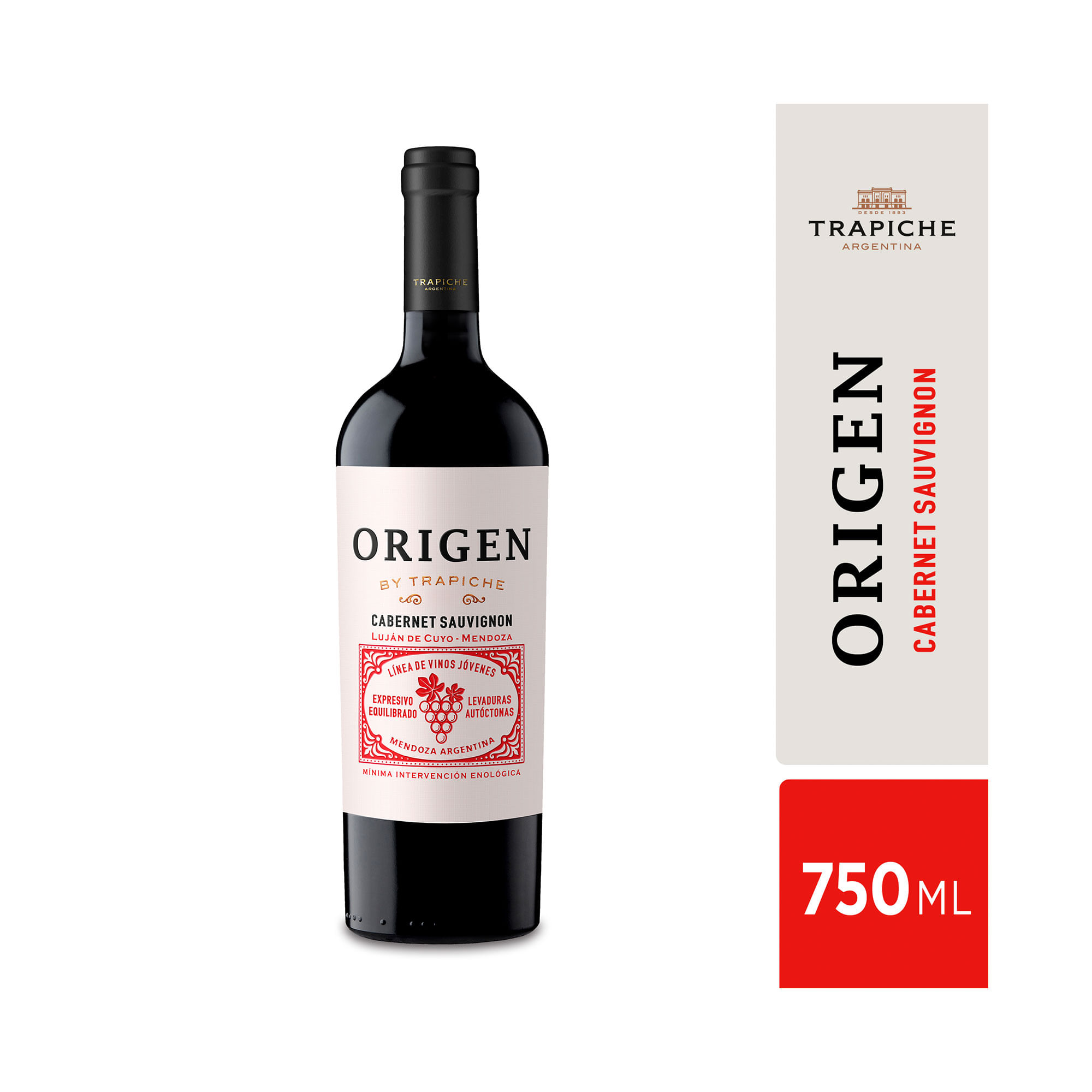 Vino tinto Cabernet Sauvignon Trapiche Origen 750 ml