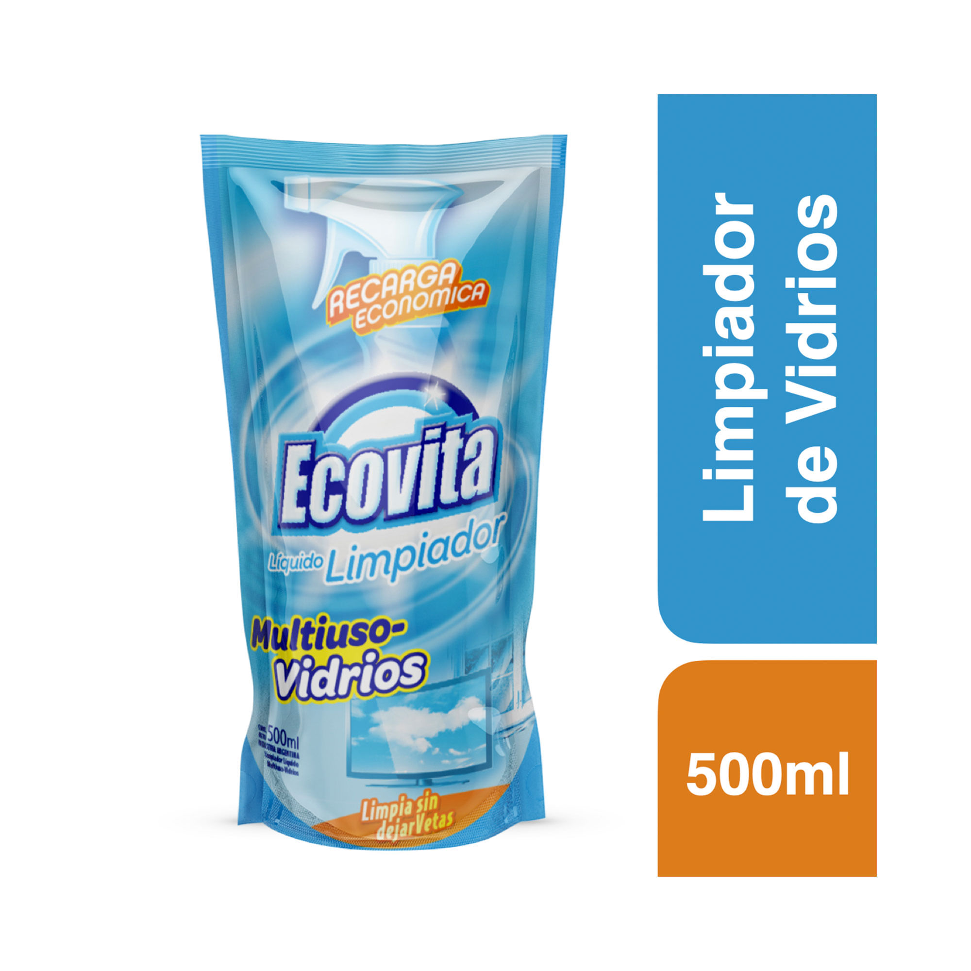 Limpiador líquido Ecovita vidrios 500 cc.