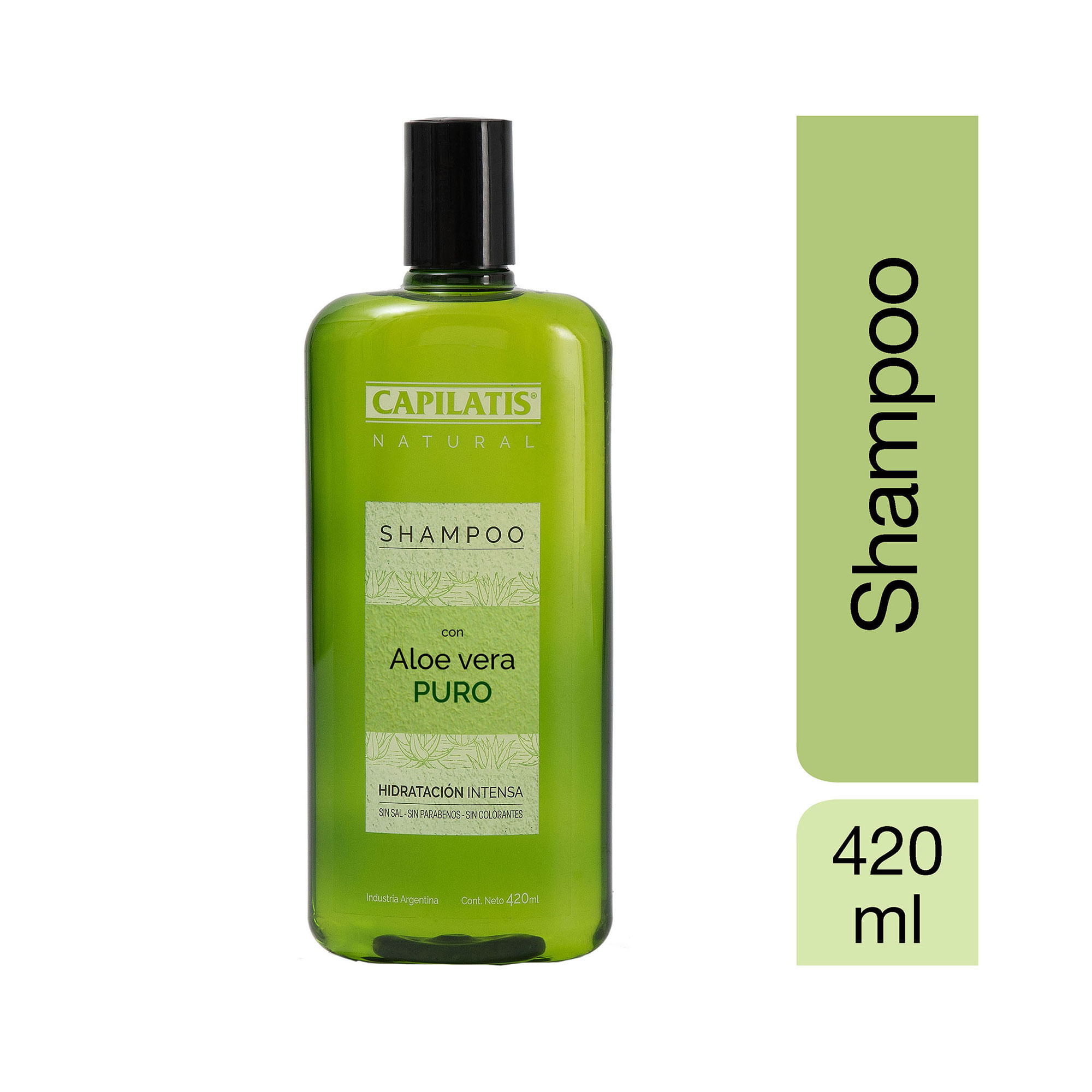 Shampoo Capilatis con aloe vera 100% orgánico 420 cc.